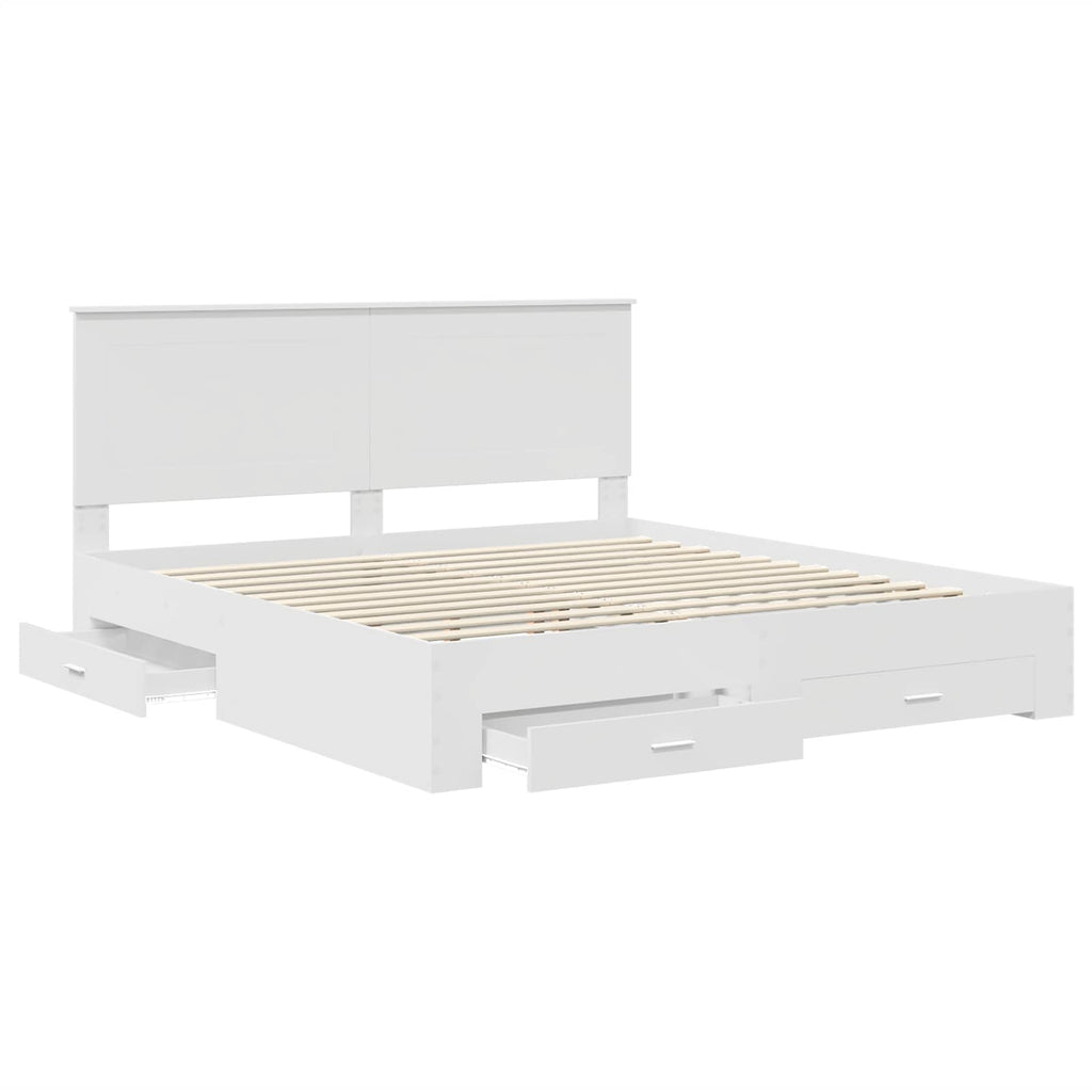 vidaXL Ramka łóżka Biały 180 x 200 cm Materiał drewnopochodny