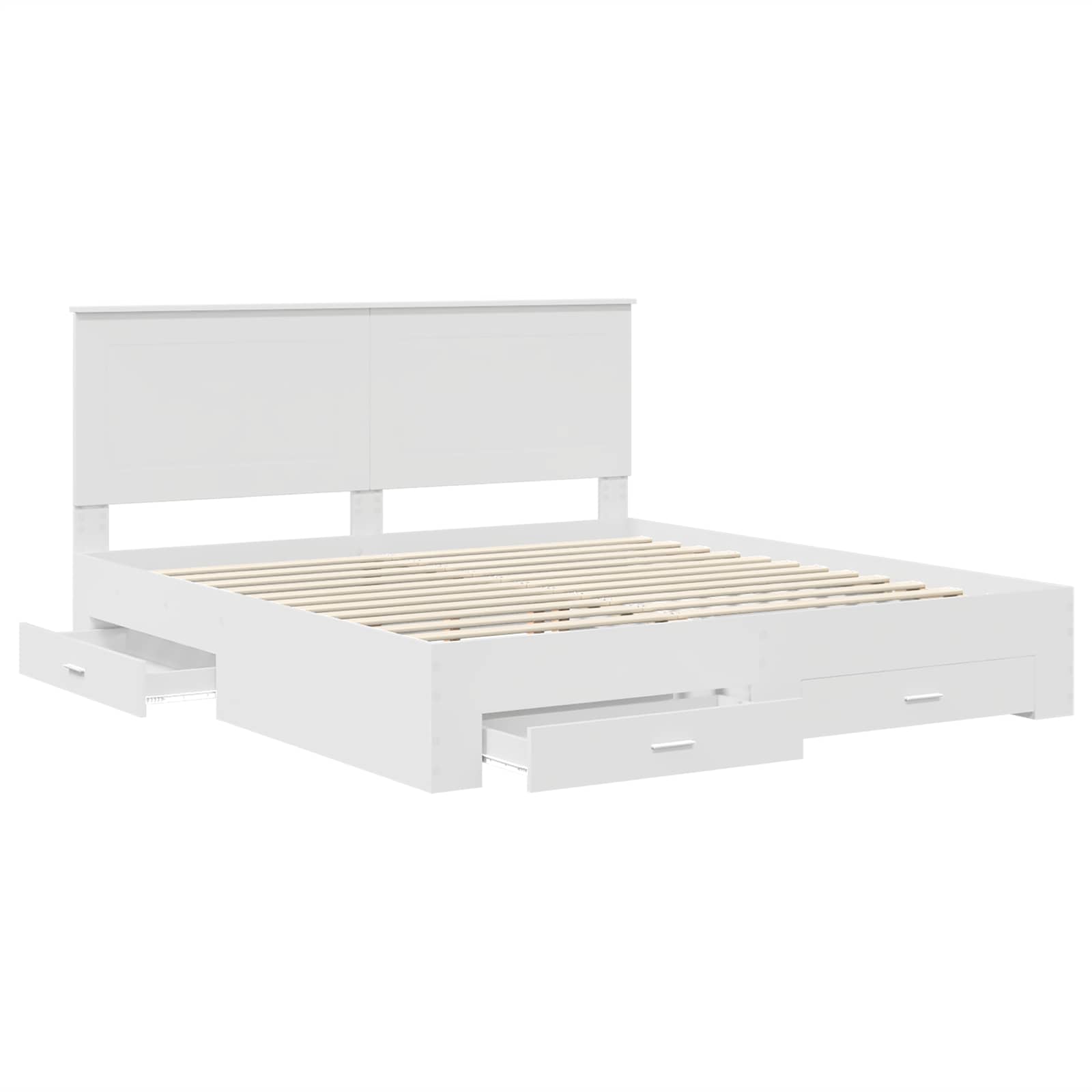 vidaXL Ramka łóżka Biały 180 x 200 cm Materiał drewnopochodny