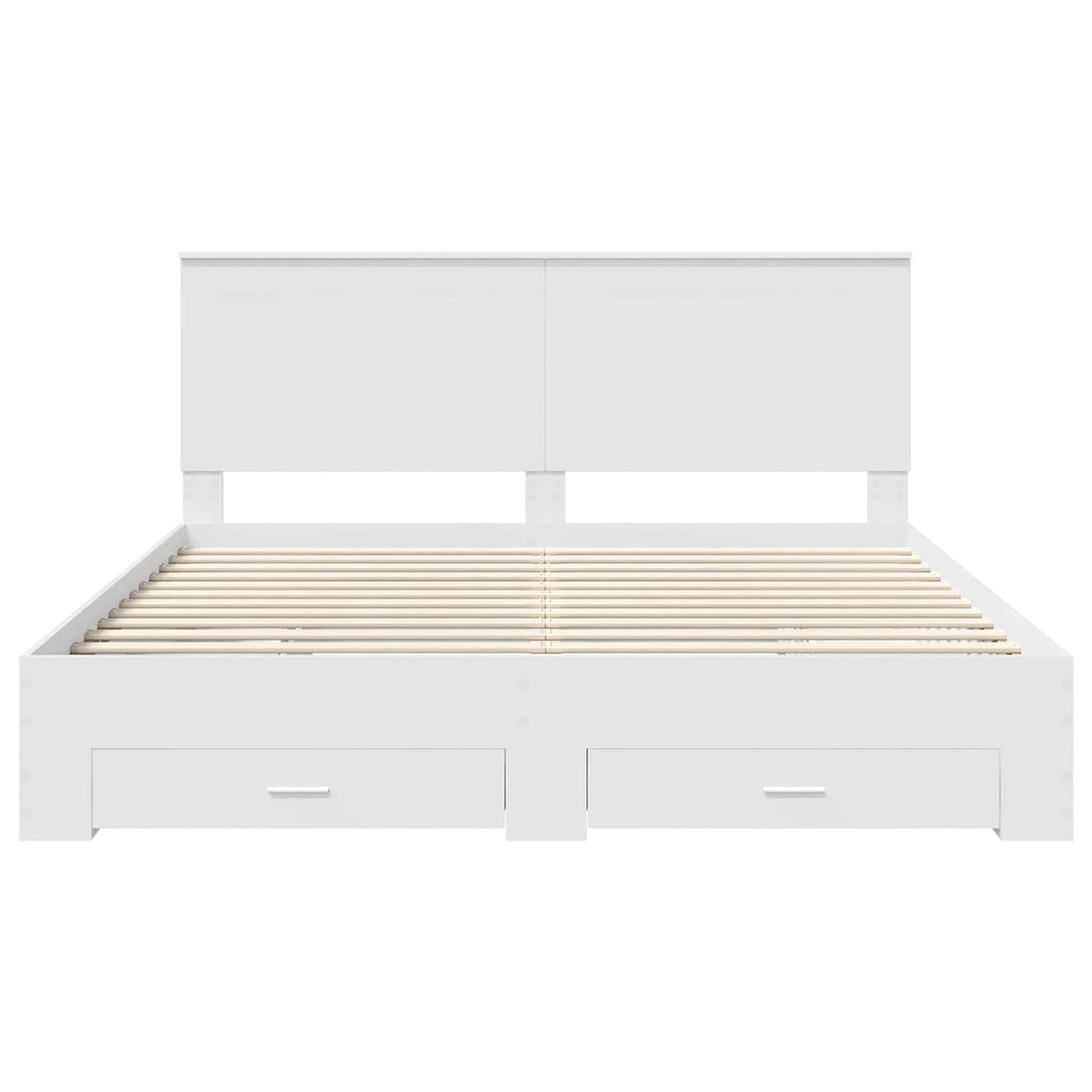 vidaXL Ramka łóżka Biały 180 x 200 cm Materiał drewnopochodny