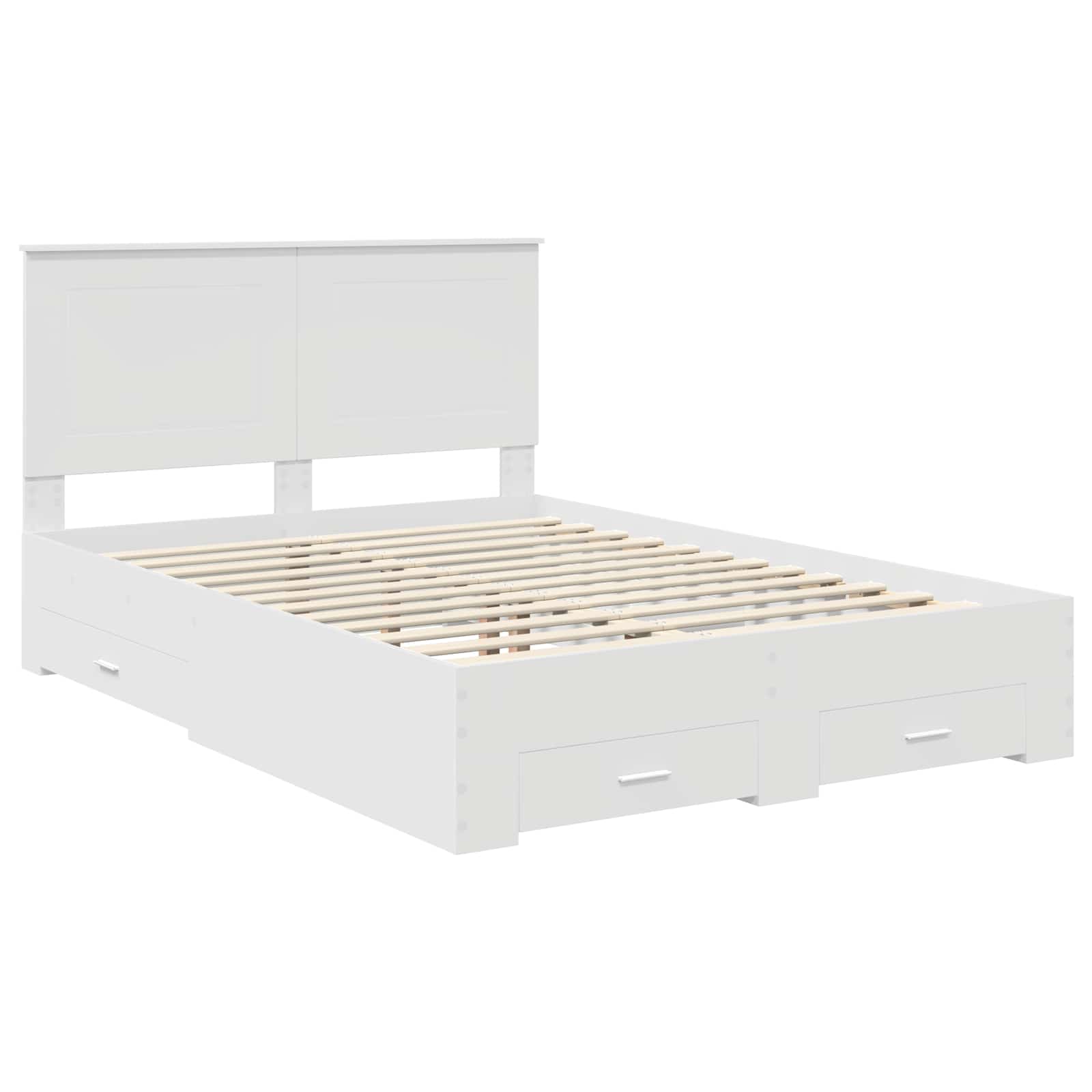 vidaXL Ramka łóżka Biały 160 x 200 cm Materiał drewnopochodny