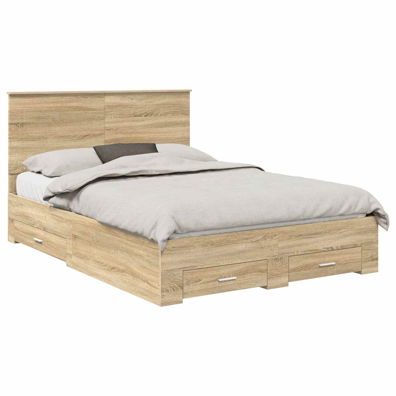 vidaXL Ramka łóżka Dąb Sonoma 150 x 200 cm Materiał drewnopochodny