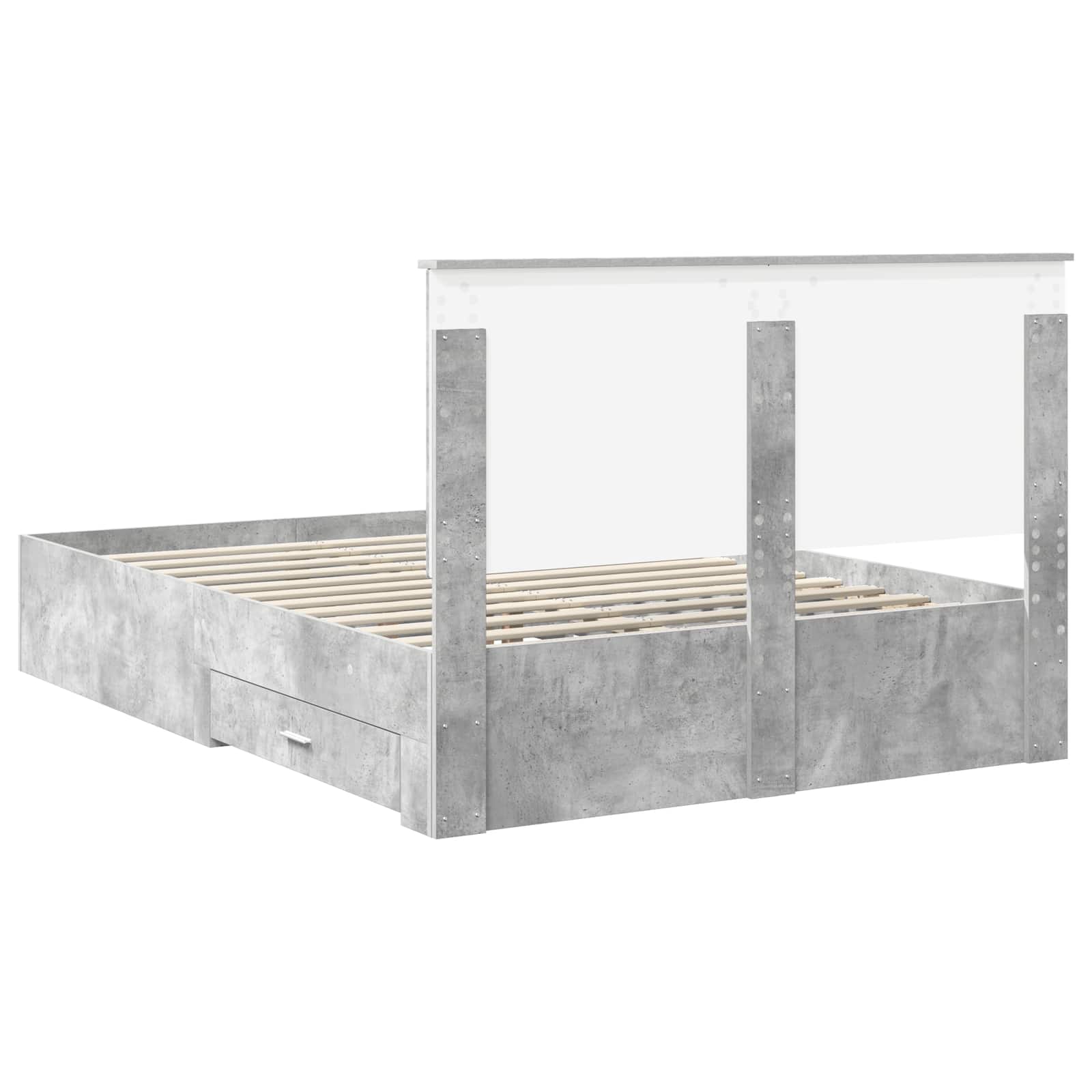 vidaXL Ramka łóżka Betonowy szary 150 x 200 cm Materiał drewnopochodny