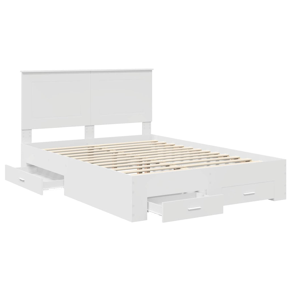 vidaXL Ramka łóżka Biały 140 x 190 cm Materiał drewnopochodny