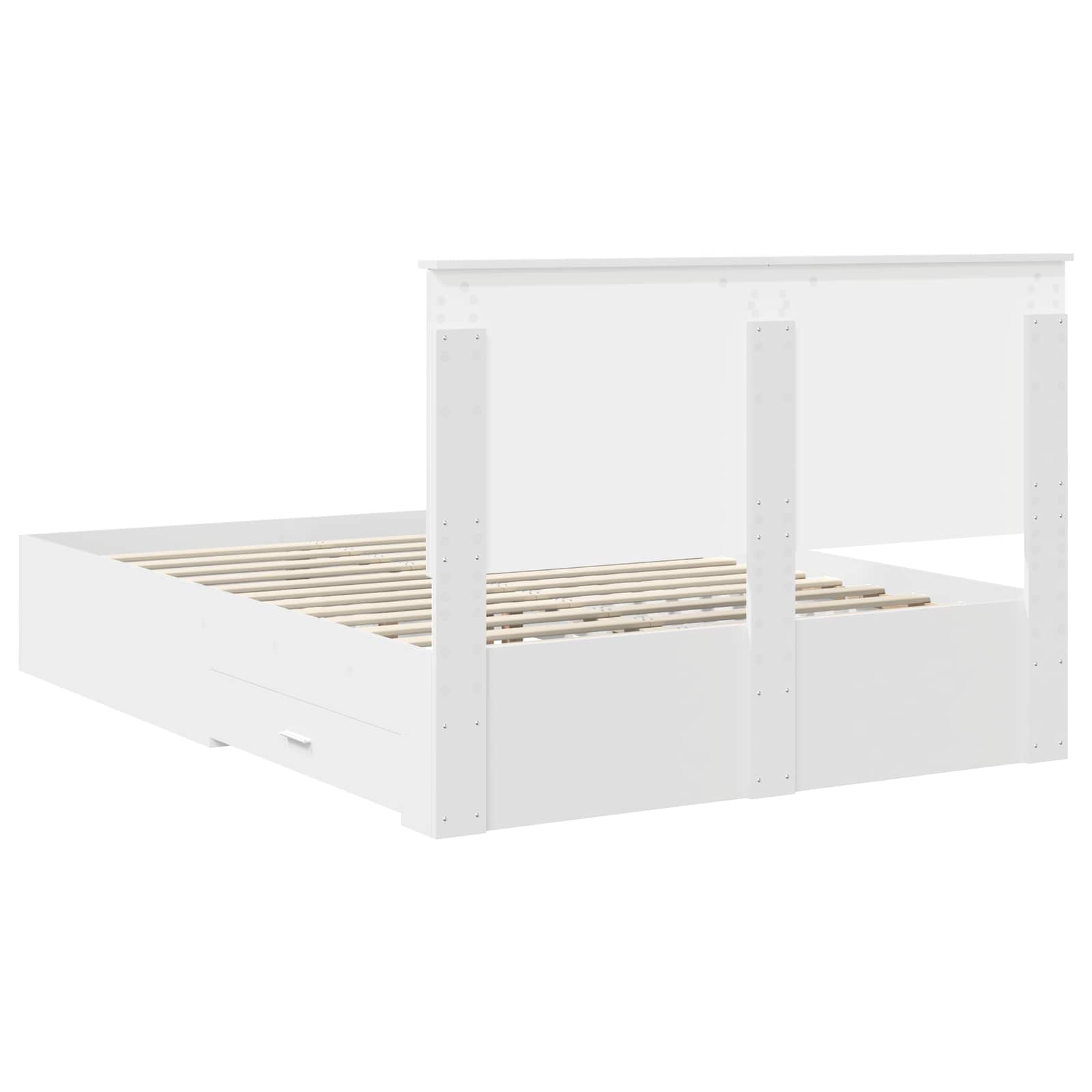 vidaXL Ramka łóżka Biały 140 x 190 cm Materiał drewnopochodny
