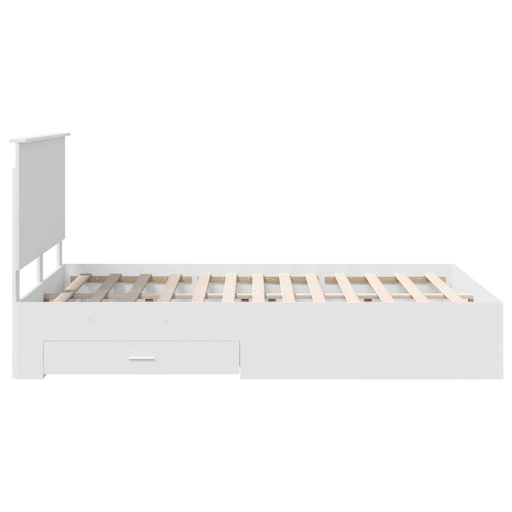 vidaXL Ramka łóżka Biały 140 x 190 cm Materiał drewnopochodny