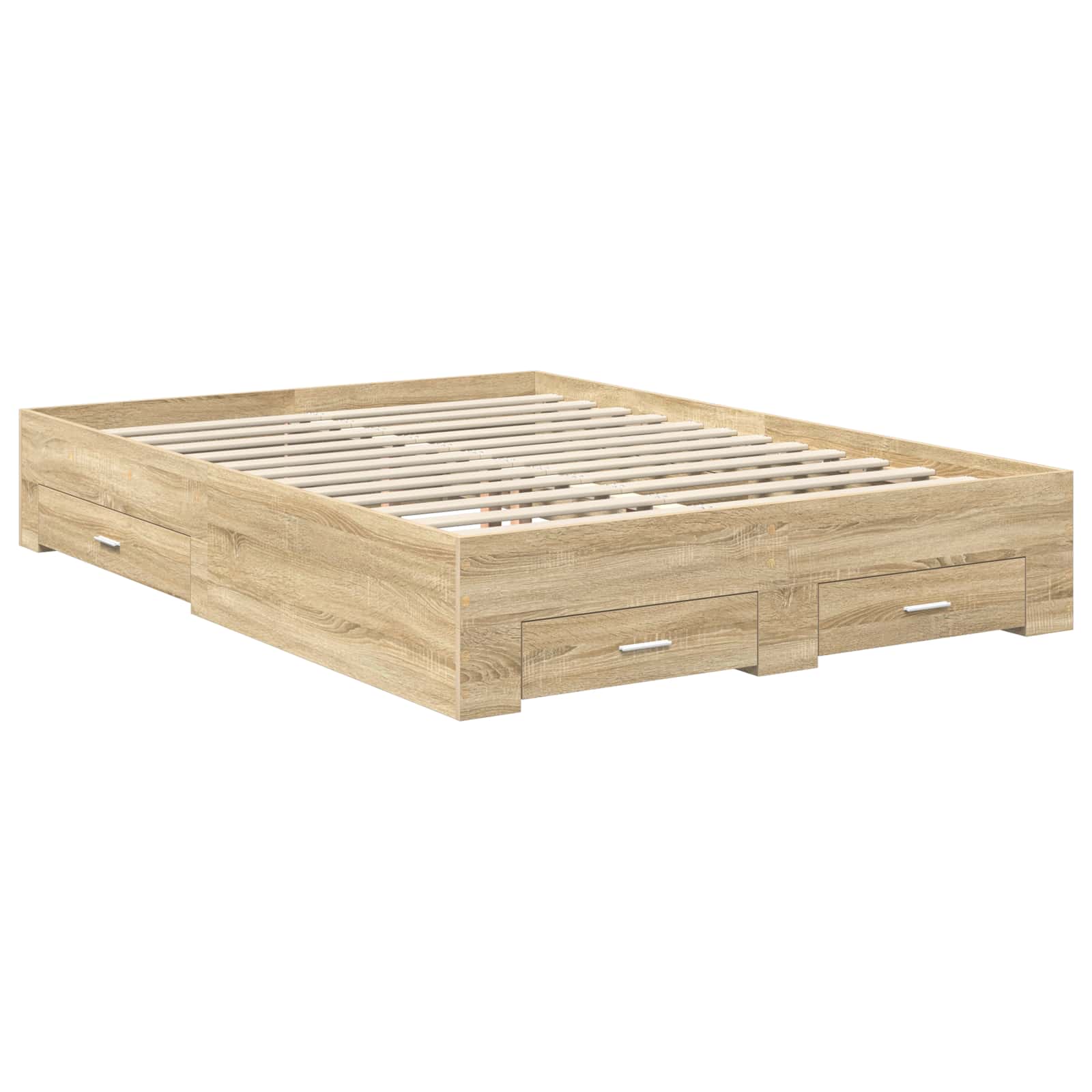 vidaXL Ramka łóżka Dąb Sonoma 140 x 190 cm Materiał drewnopochodny