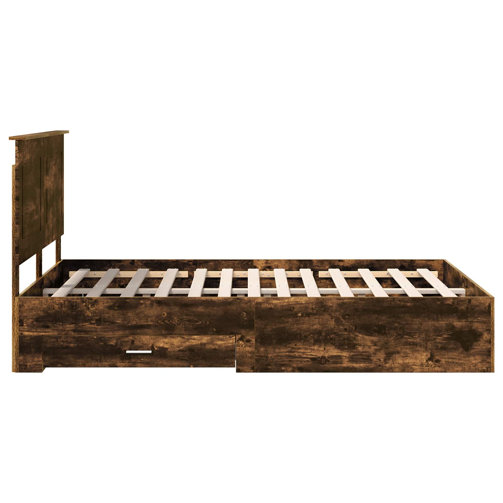 vidaXL Ramka łóżka Dąb wędzony 140 x 190 cm Materiał drewnopochodny