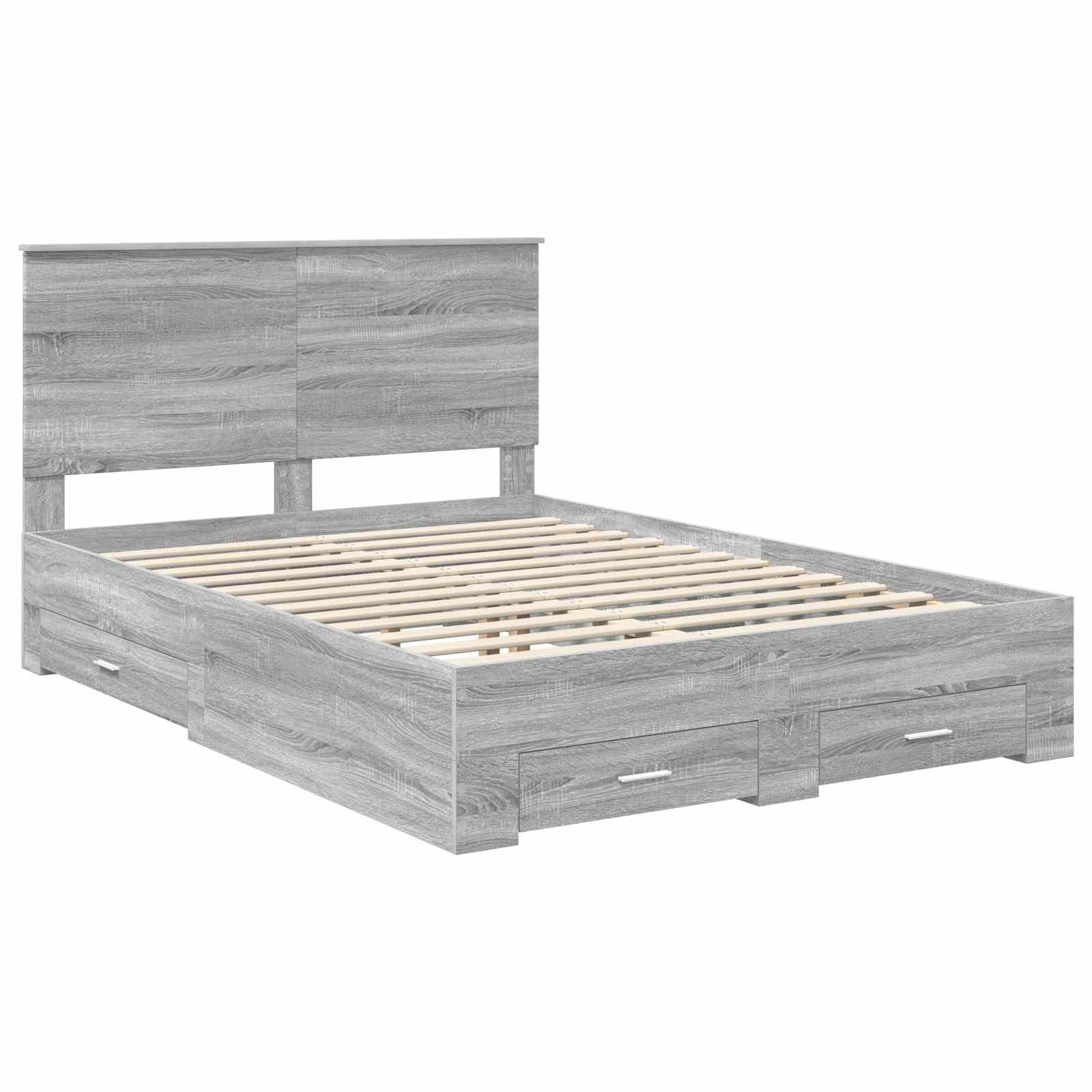 vidaXL Ramka łóżka Szary Sonoma 140 x 190 cm Materiał drewnopochodny