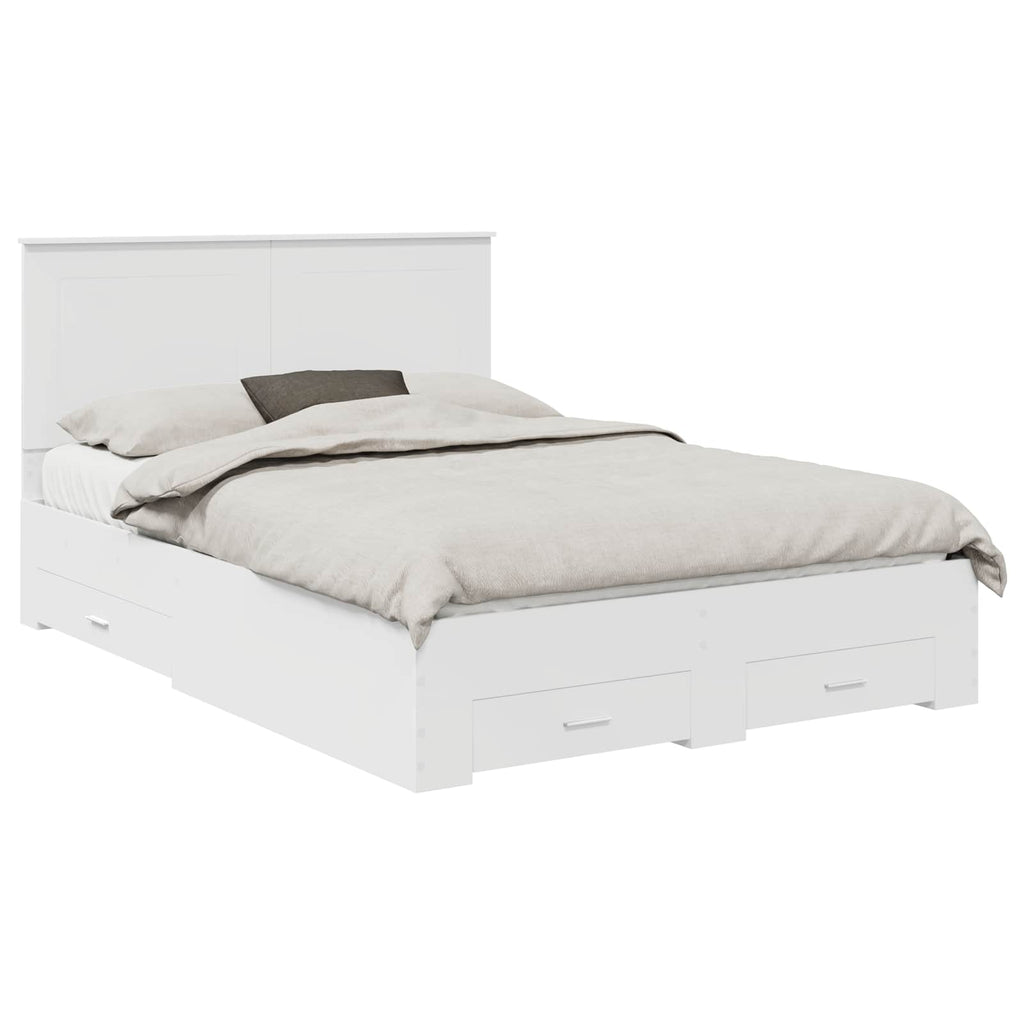 vidaXL Ramka łóżka Biały 140 x 200 cm Materiał drewnopochodny
