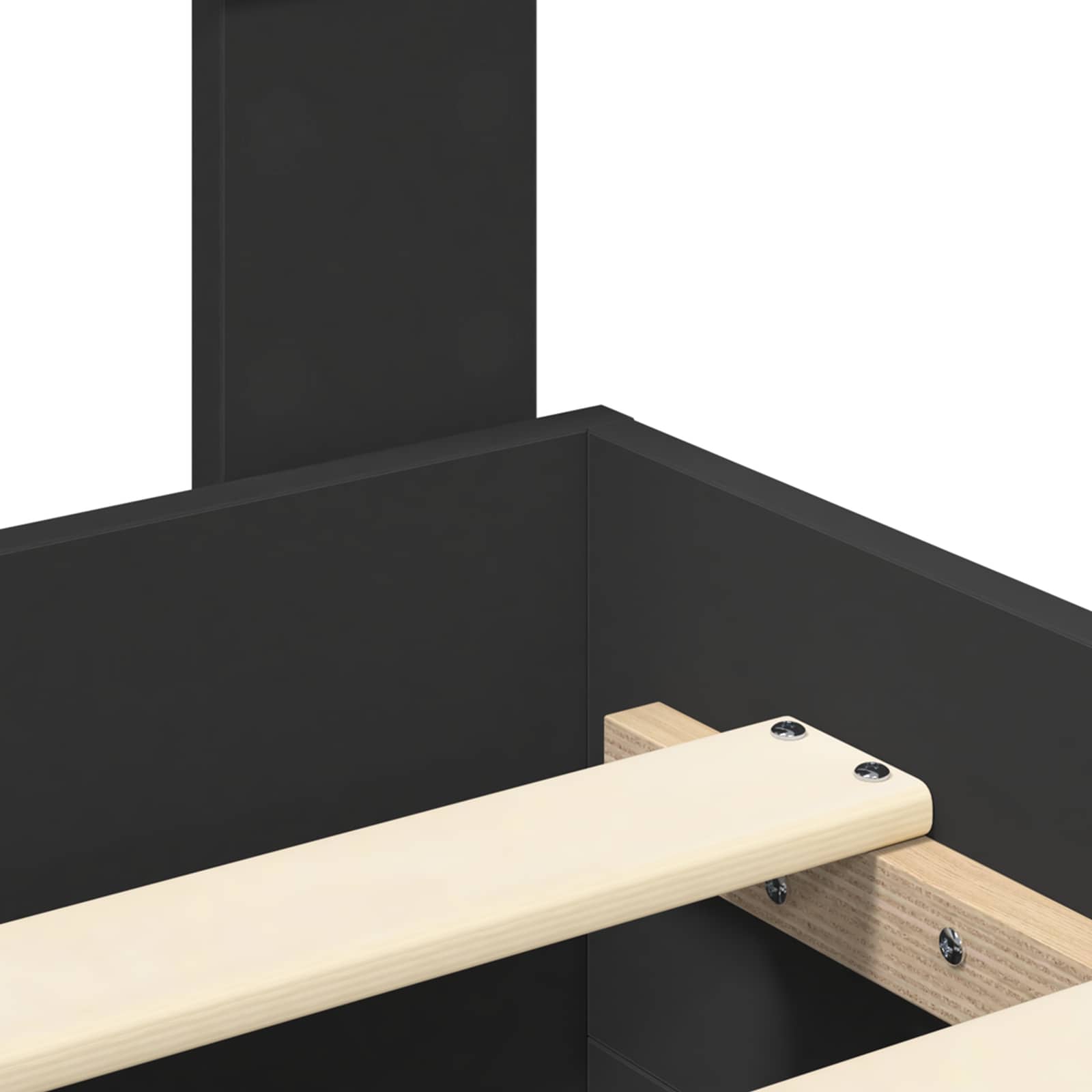 vidaXL Ramka łóżka Czarny 135 x 190 cm Materiał drewnopochodny