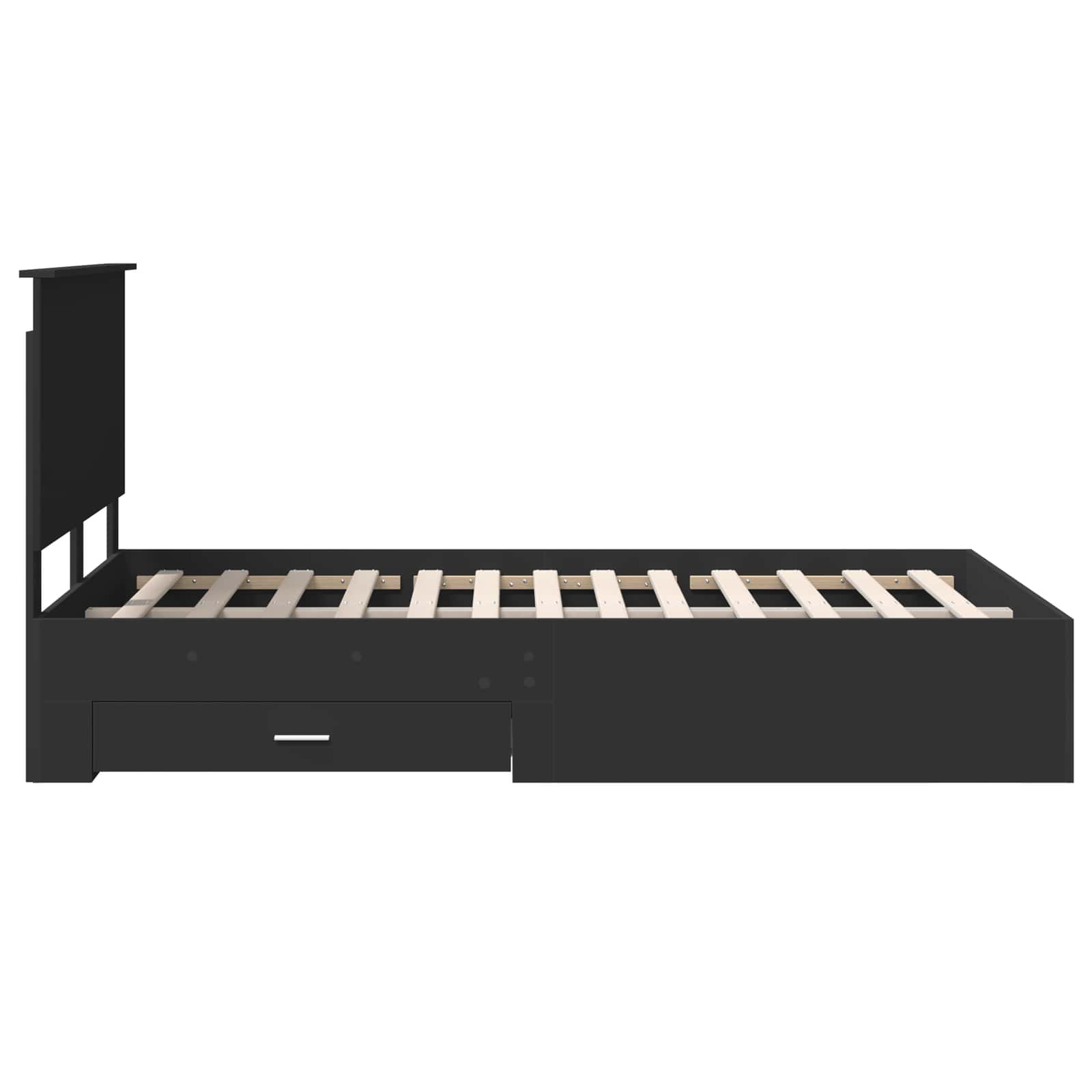 vidaXL Ramka łóżka Czarny 135 x 190 cm Materiał drewnopochodny