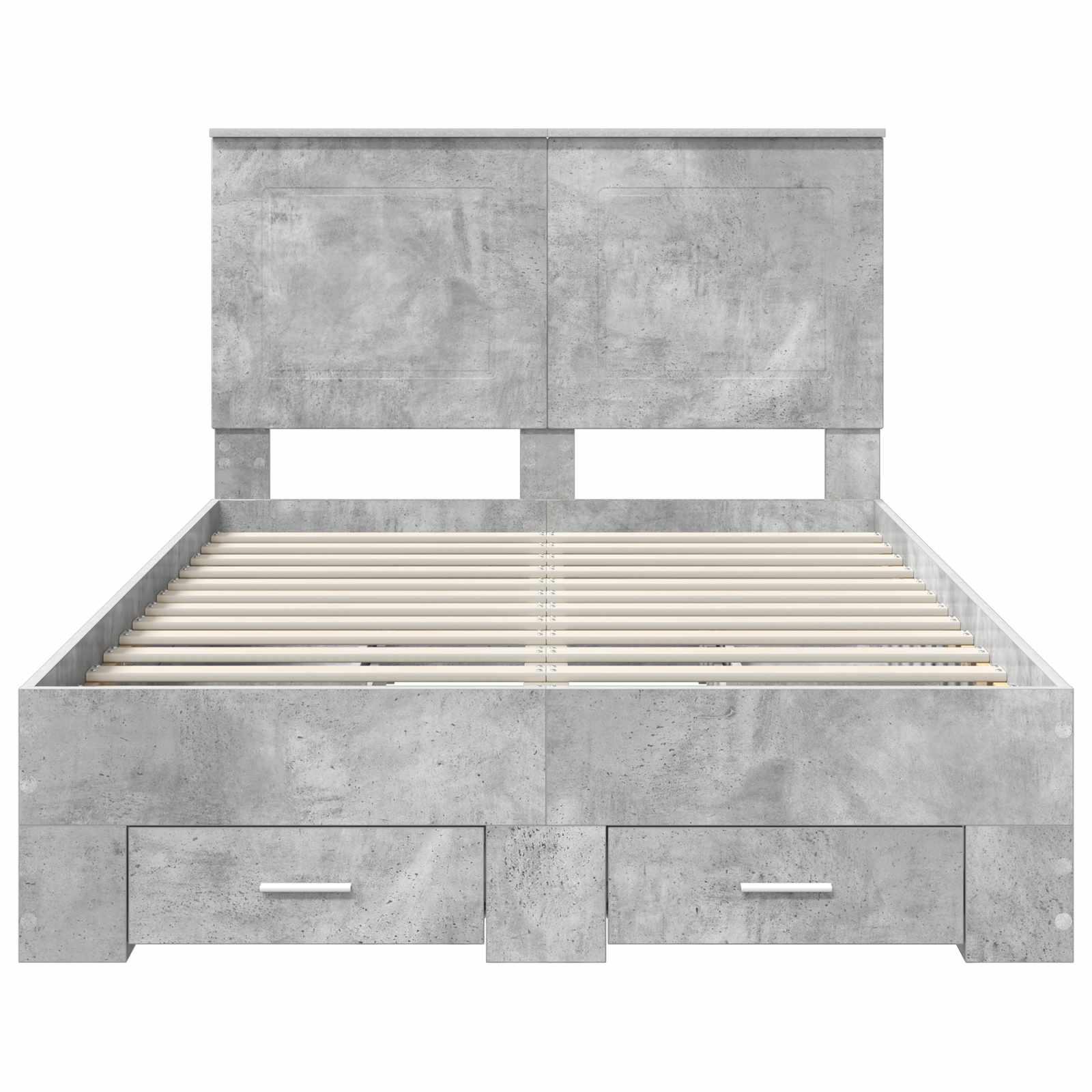 vidaXL Ramka łóżka Betonowy szary 135 x 190 cm Materiał drewnopochodny