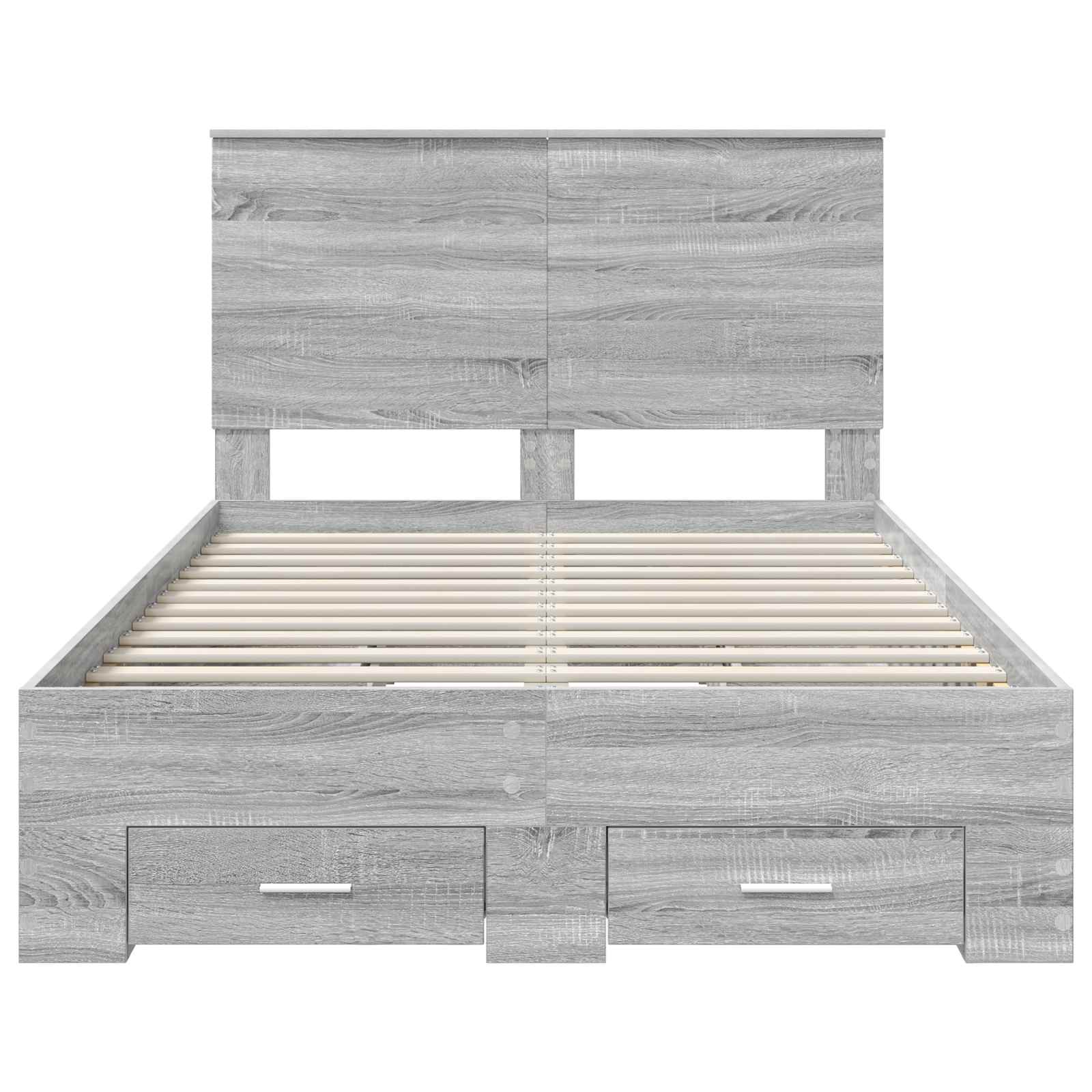 vidaXL Ramka łóżka Szary Sonoma 135 x 190 cm Materiał drewnopochodny