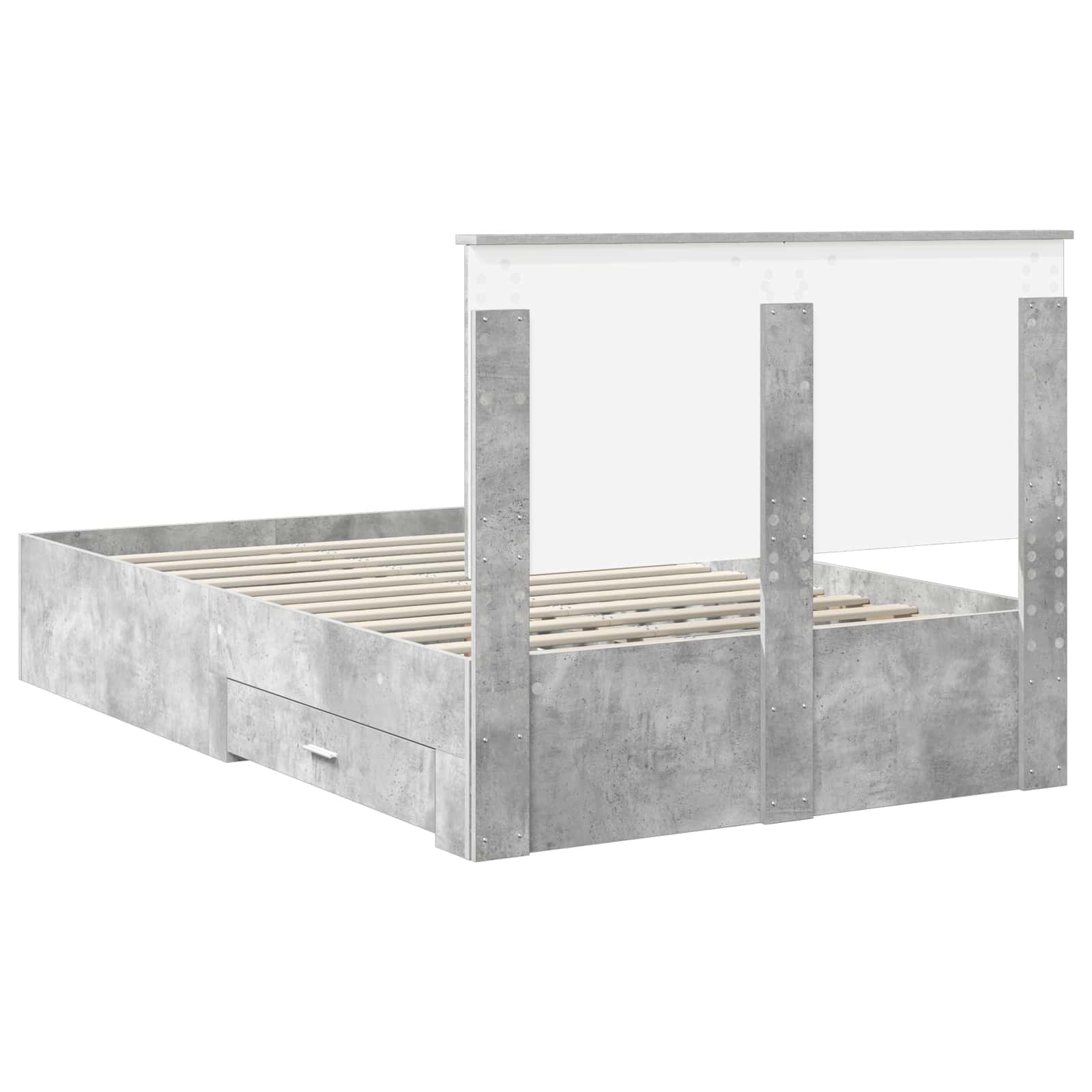 vidaXL Ramka łóżka Betonowy szary 120 x 190 cm Materiał drewnopochodny