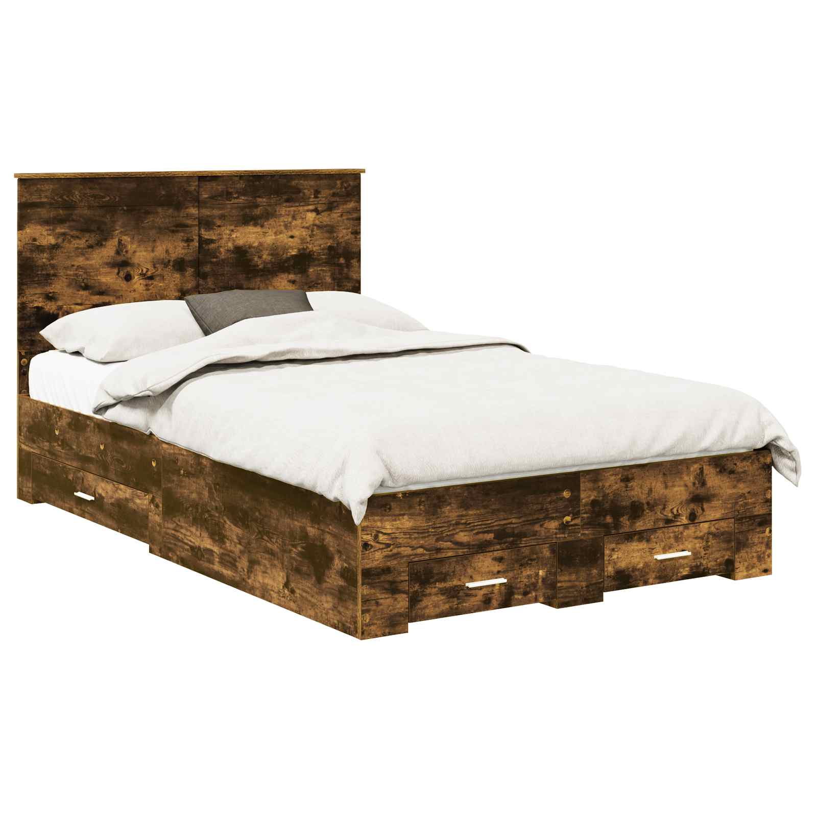 vidaXL Ramka łóżka Dąb wędzony 120 x 190 cm Materiał drewnopochodny