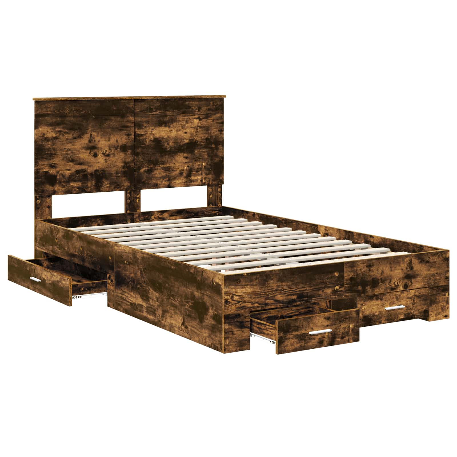 vidaXL Ramka łóżka Dąb wędzony 120 x 190 cm Materiał drewnopochodny