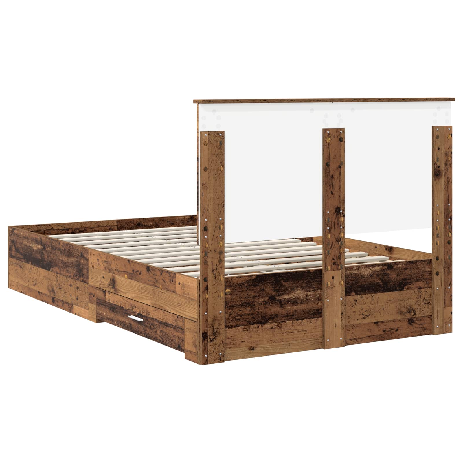 vidaXL Ramka łóżka Stare drewno 120 x 190 cm Materiał drewnopochodny