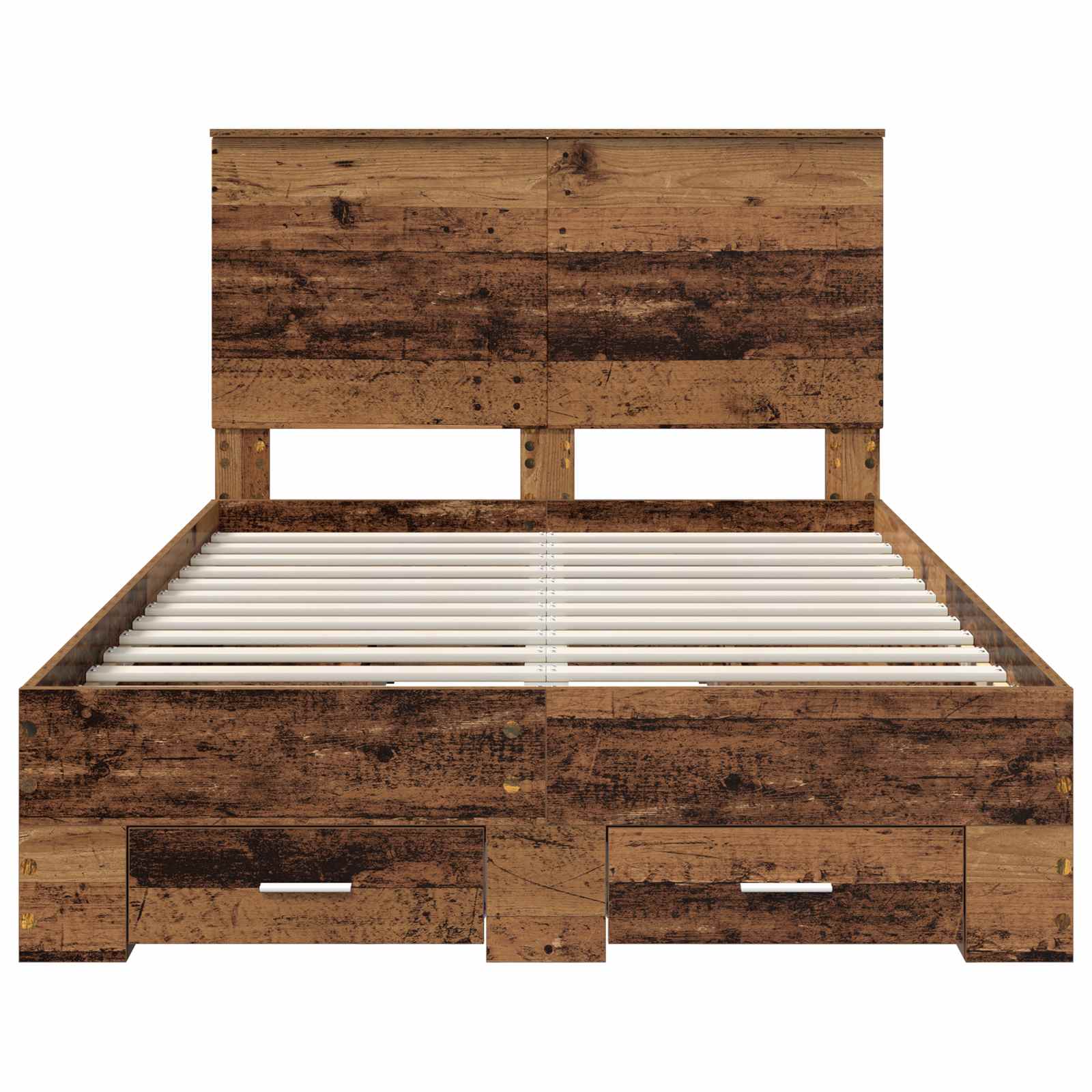 vidaXL Ramka łóżka Stare drewno 120 x 190 cm Materiał drewnopochodny