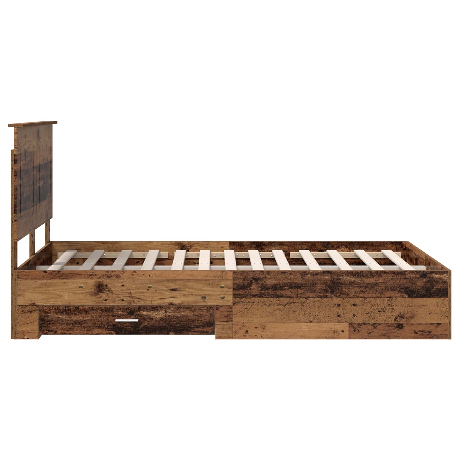 vidaXL Ramka łóżka Stare drewno 120 x 190 cm Materiał drewnopochodny