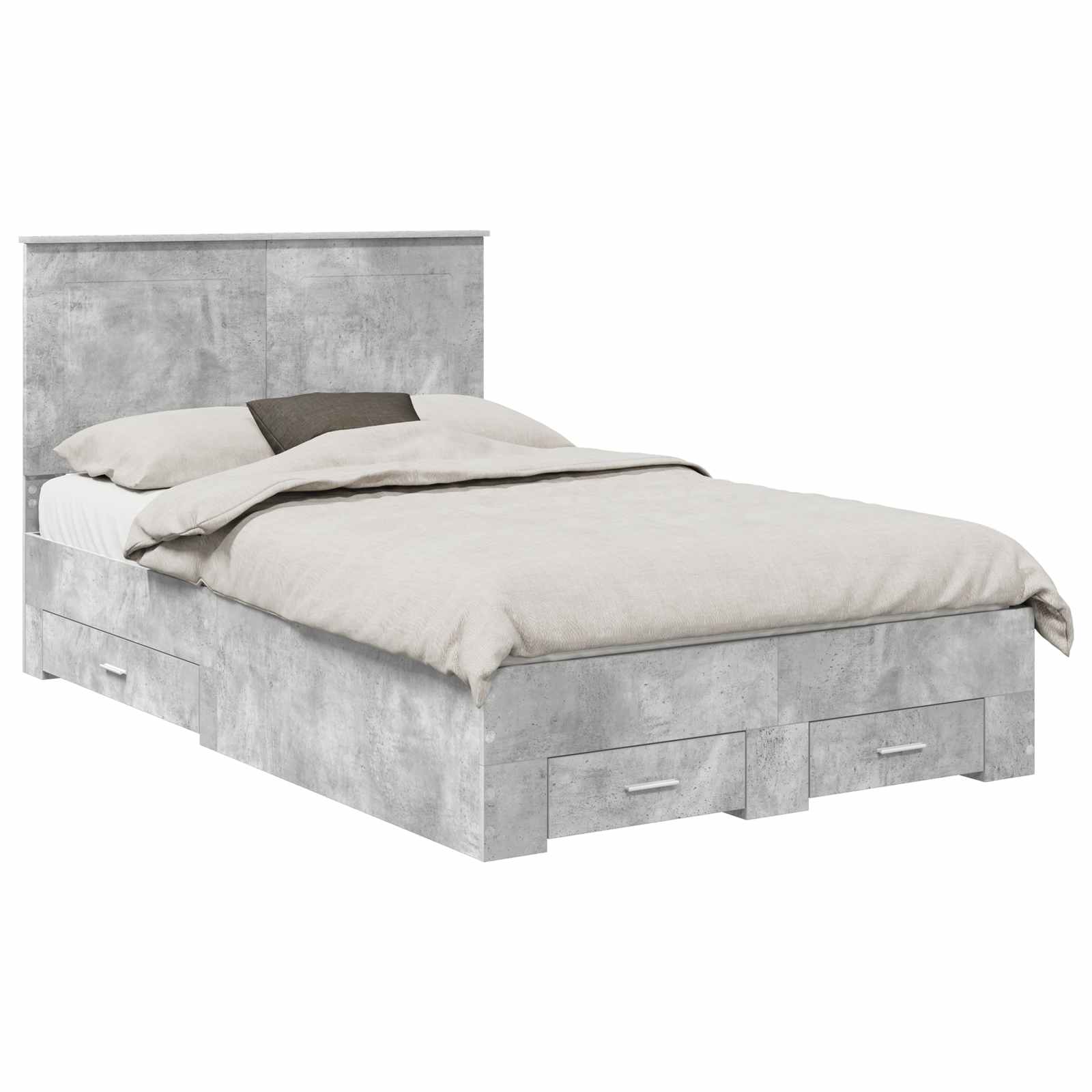 vidaXL Ramka łóżka Betonowy szary 120 x 200 cm Materiał drewnopochodny