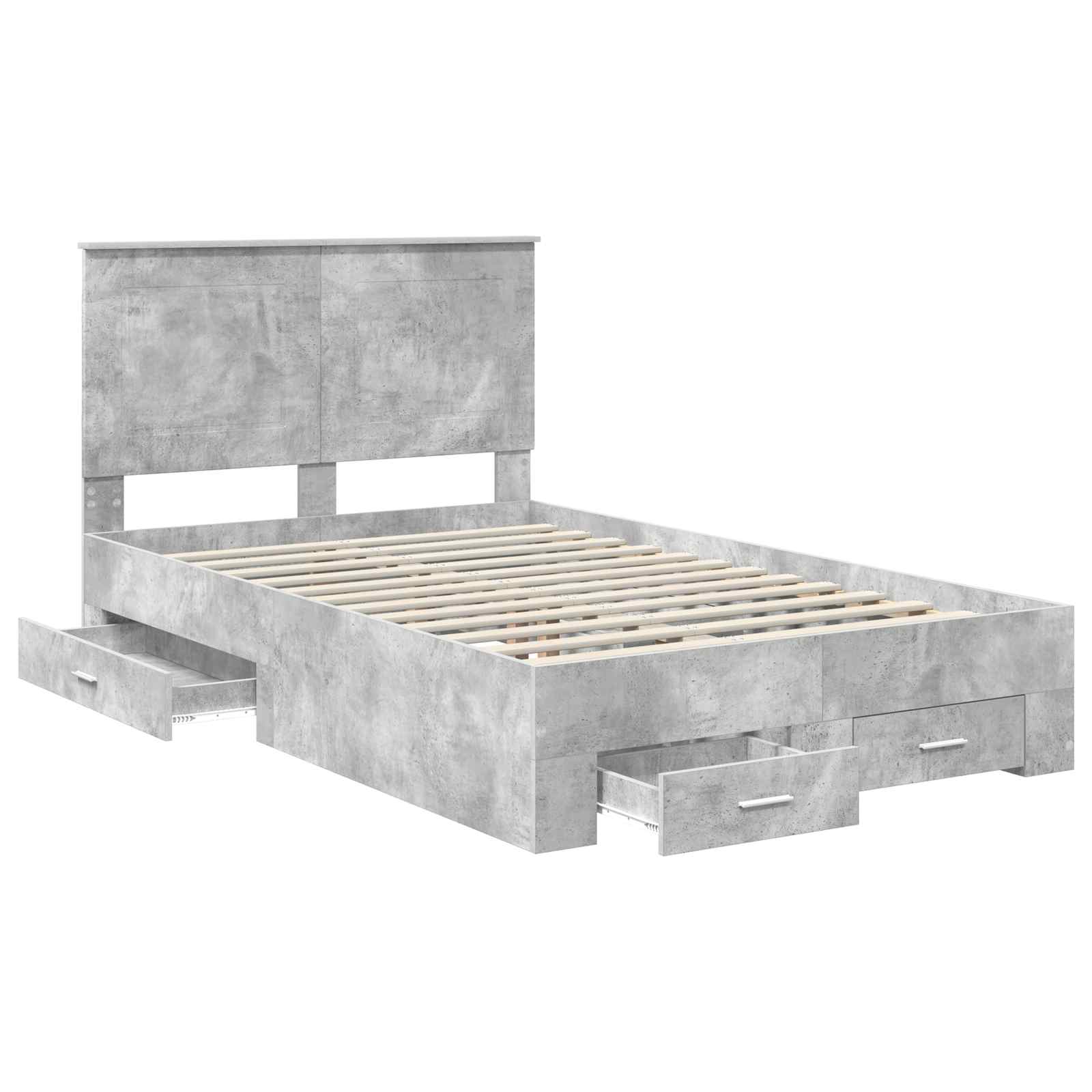 vidaXL Ramka łóżka Betonowy szary 120 x 200 cm Materiał drewnopochodny
