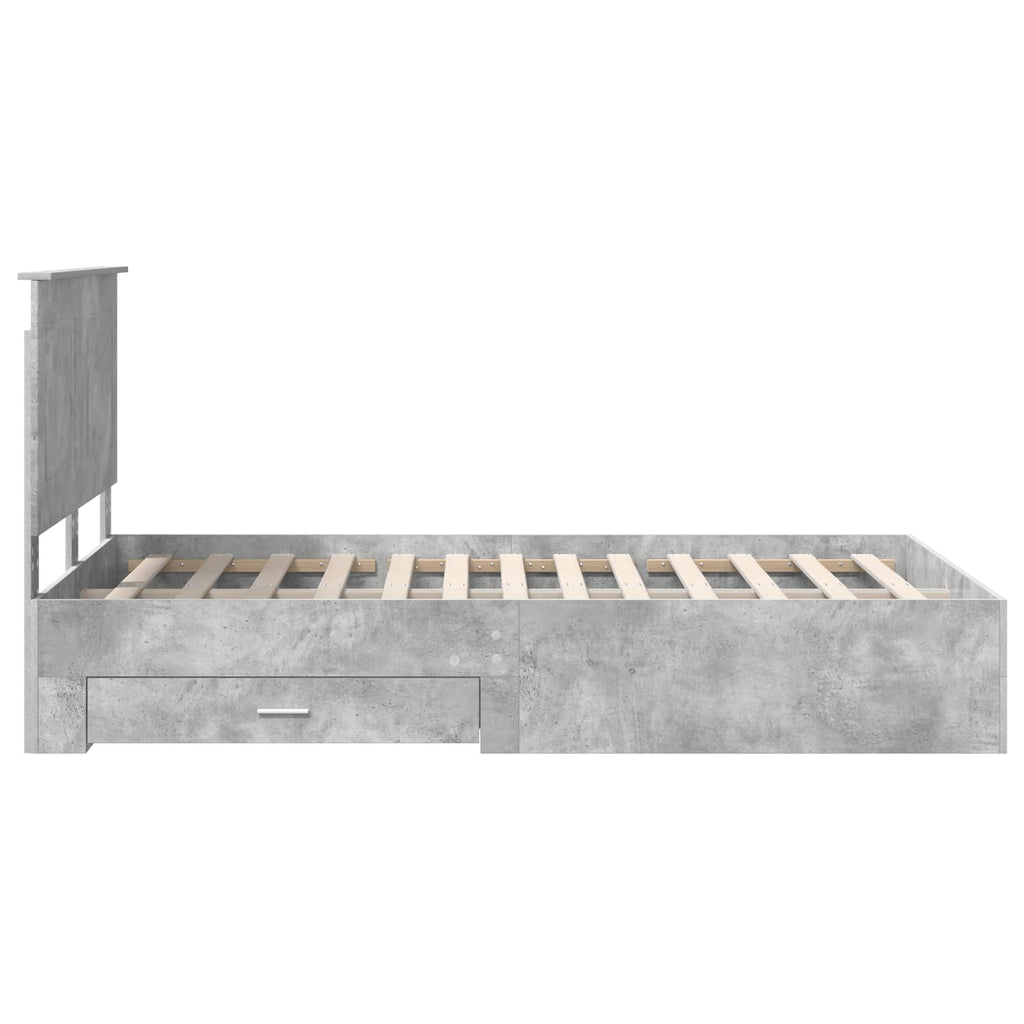 vidaXL Ramka łóżka Betonowy szary 120 x 200 cm Materiał drewnopochodny
