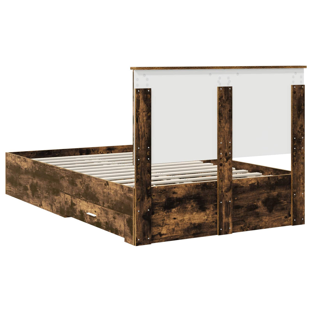 vidaXL Ramka łóżka Dąb wędzony 120 x 200 cm Materiał drewnopochodny