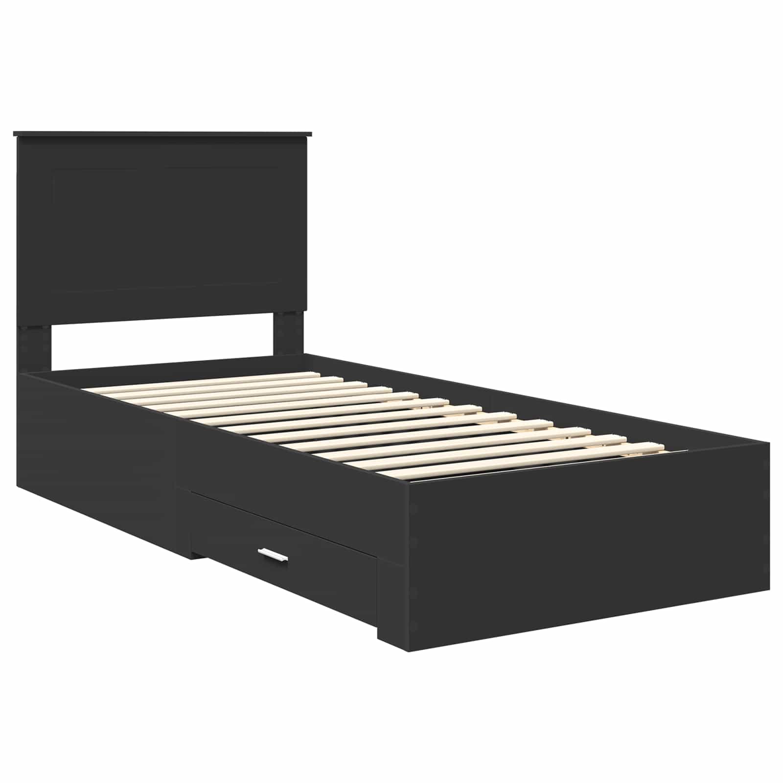 vidaXL Ramka łóżka Z zagłówkiem Czarny i Srebrny 100 x 200 cm
