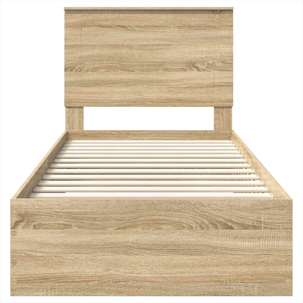 vidaXL Ramka łóżka Dąb Sonoma 100 x 200 cm Materiał drewnopochodny