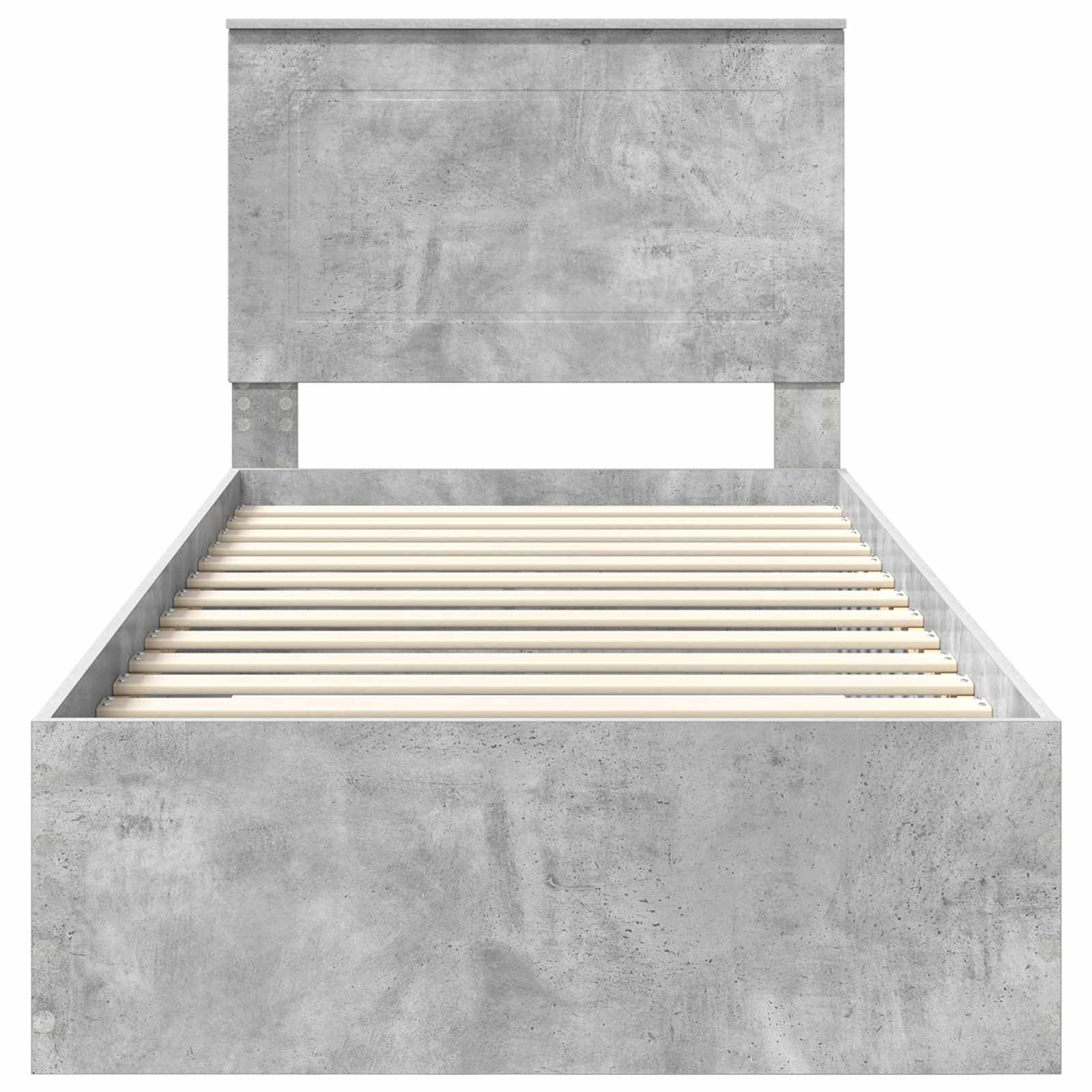 vidaXL Ramka łóżka Betonowy szary 100 x 200 cm Materiał drewnopochodny