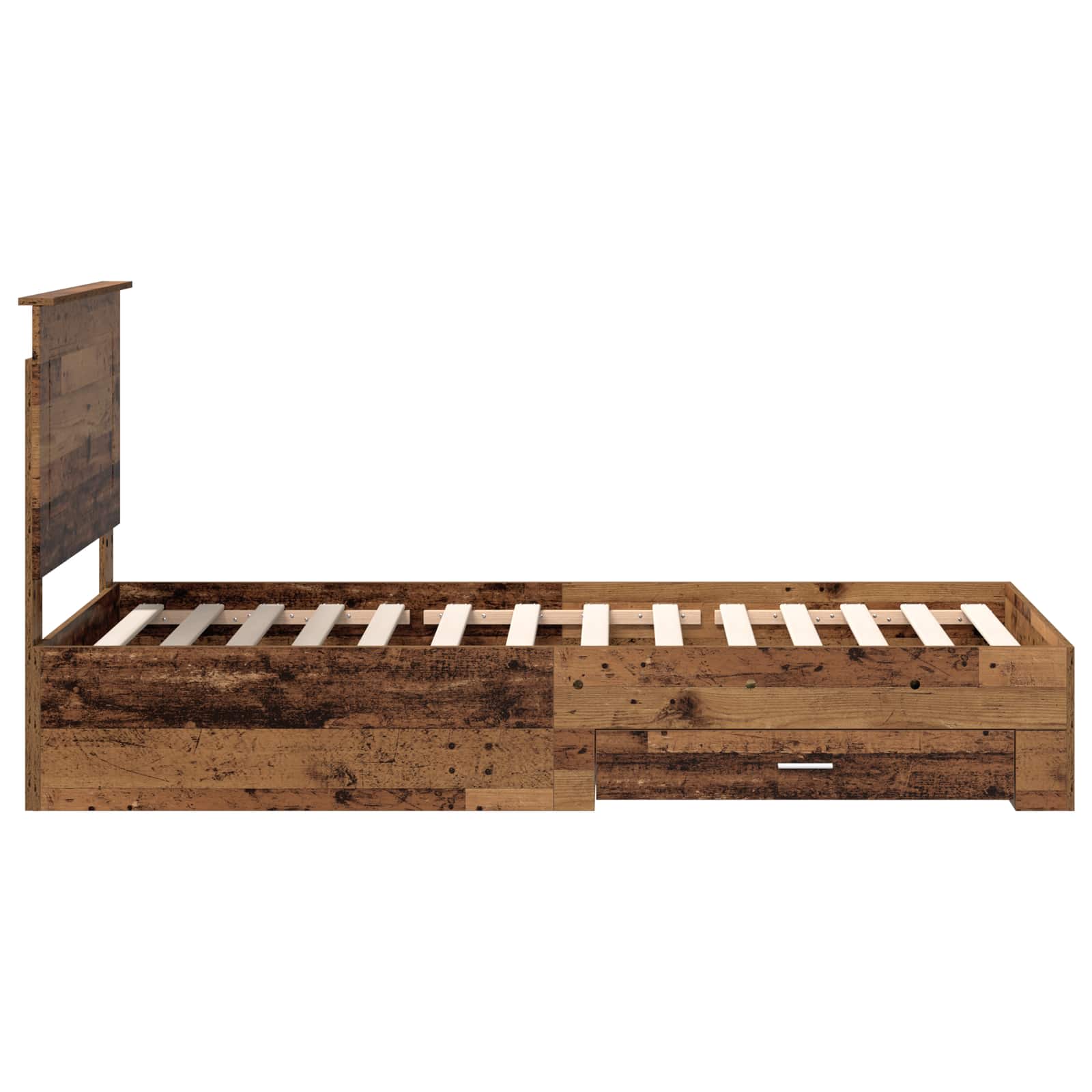 vidaXL Ramka łóżka Stare drewno 100 x 200 cm Materiał drewnopochodny