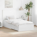 vidaXL Ramka łóżka Biały 90 x 190 cm Materiał drewnopochodny