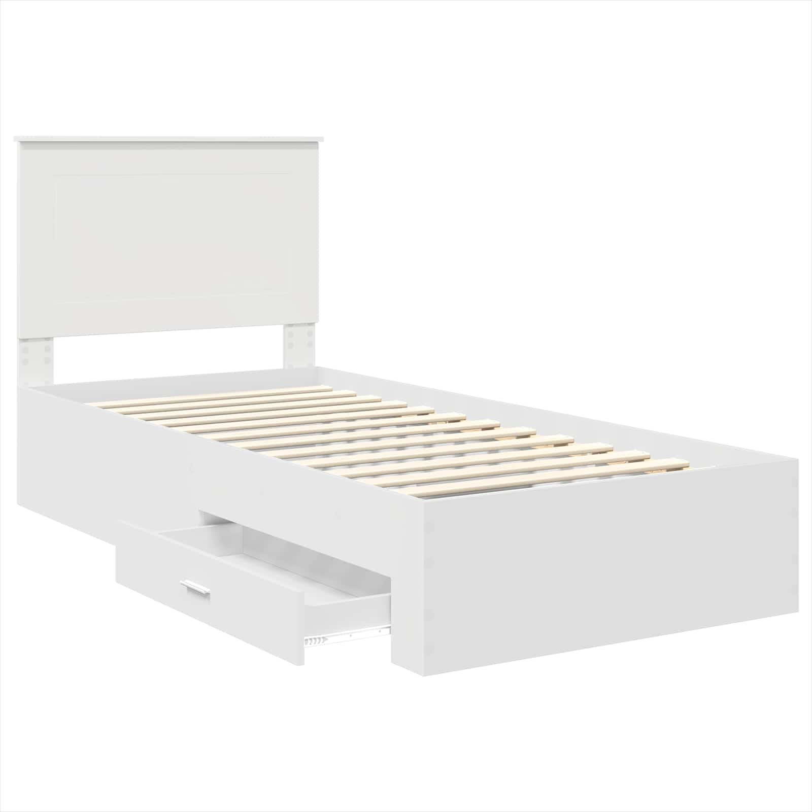 vidaXL Ramka łóżka Biały 90 x 190 cm Materiał drewnopochodny
