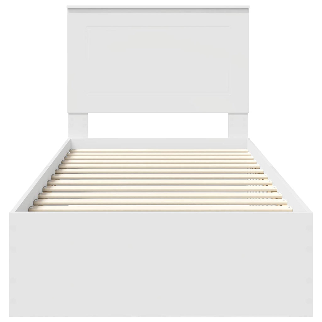 vidaXL Ramka łóżka Biały 90 x 190 cm Materiał drewnopochodny