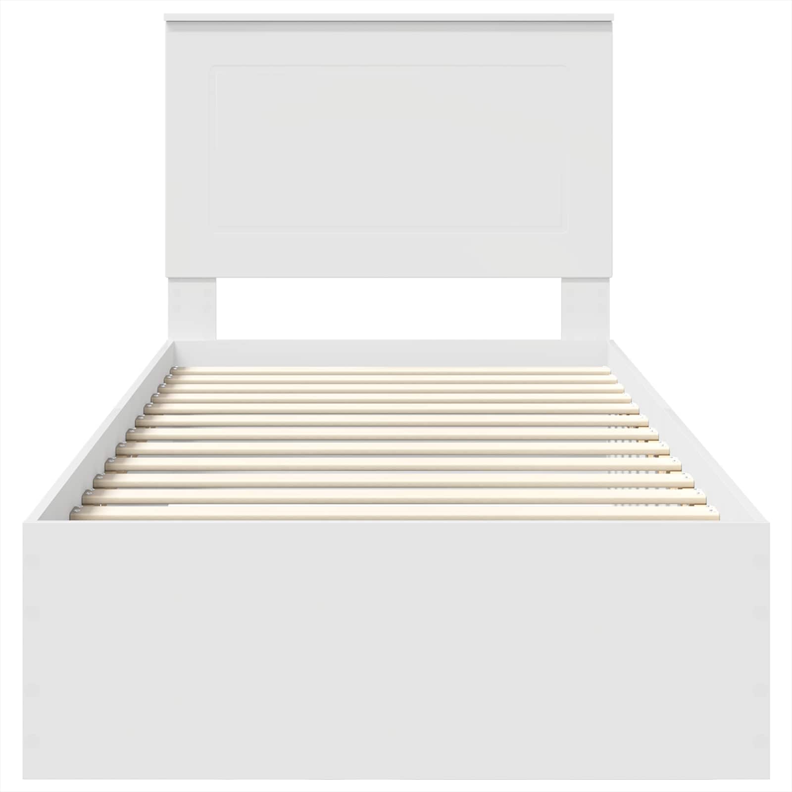 vidaXL Ramka łóżka Biały 90 x 190 cm Materiał drewnopochodny