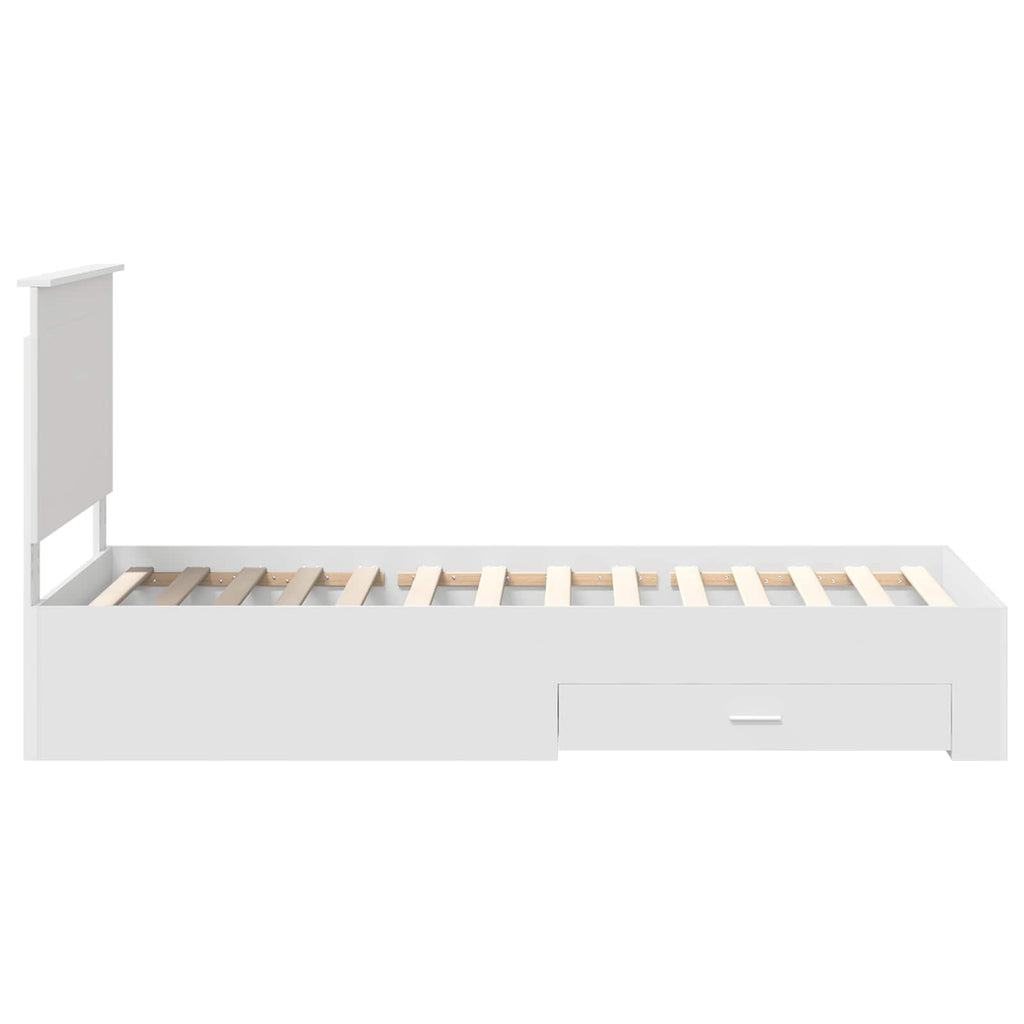 vidaXL Ramka łóżka Biały 90 x 190 cm Materiał drewnopochodny