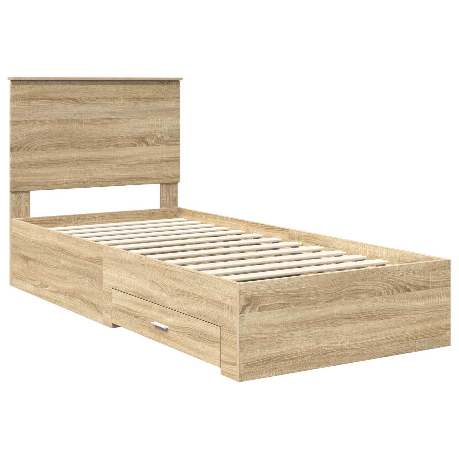 vidaXL Ramka łóżka Dąb Sonoma 90 x 190 cm Materiał drewnopochodny