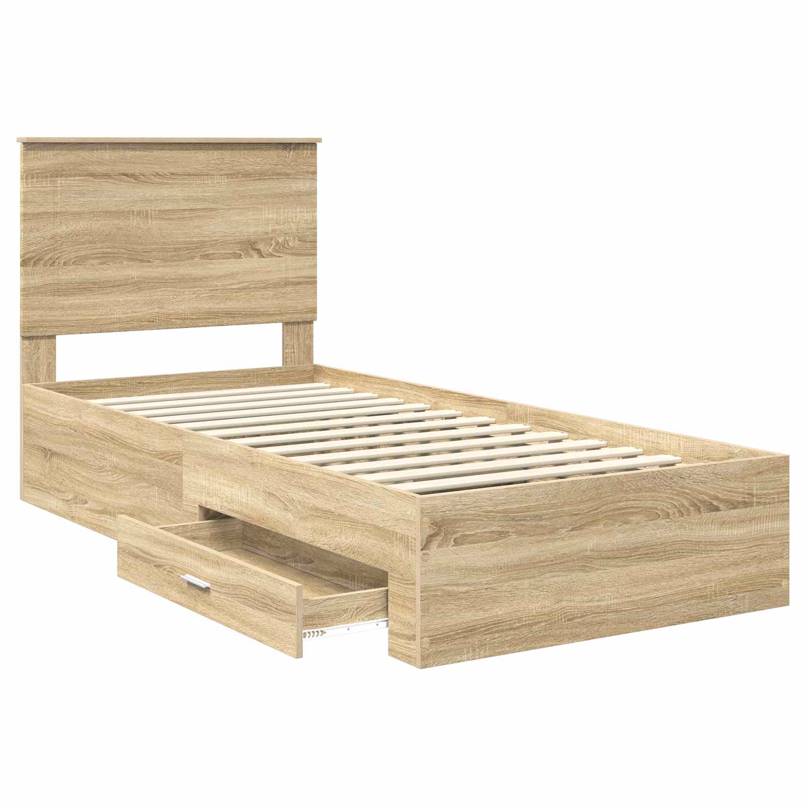 vidaXL Ramka łóżka Dąb Sonoma 90 x 190 cm Materiał drewnopochodny