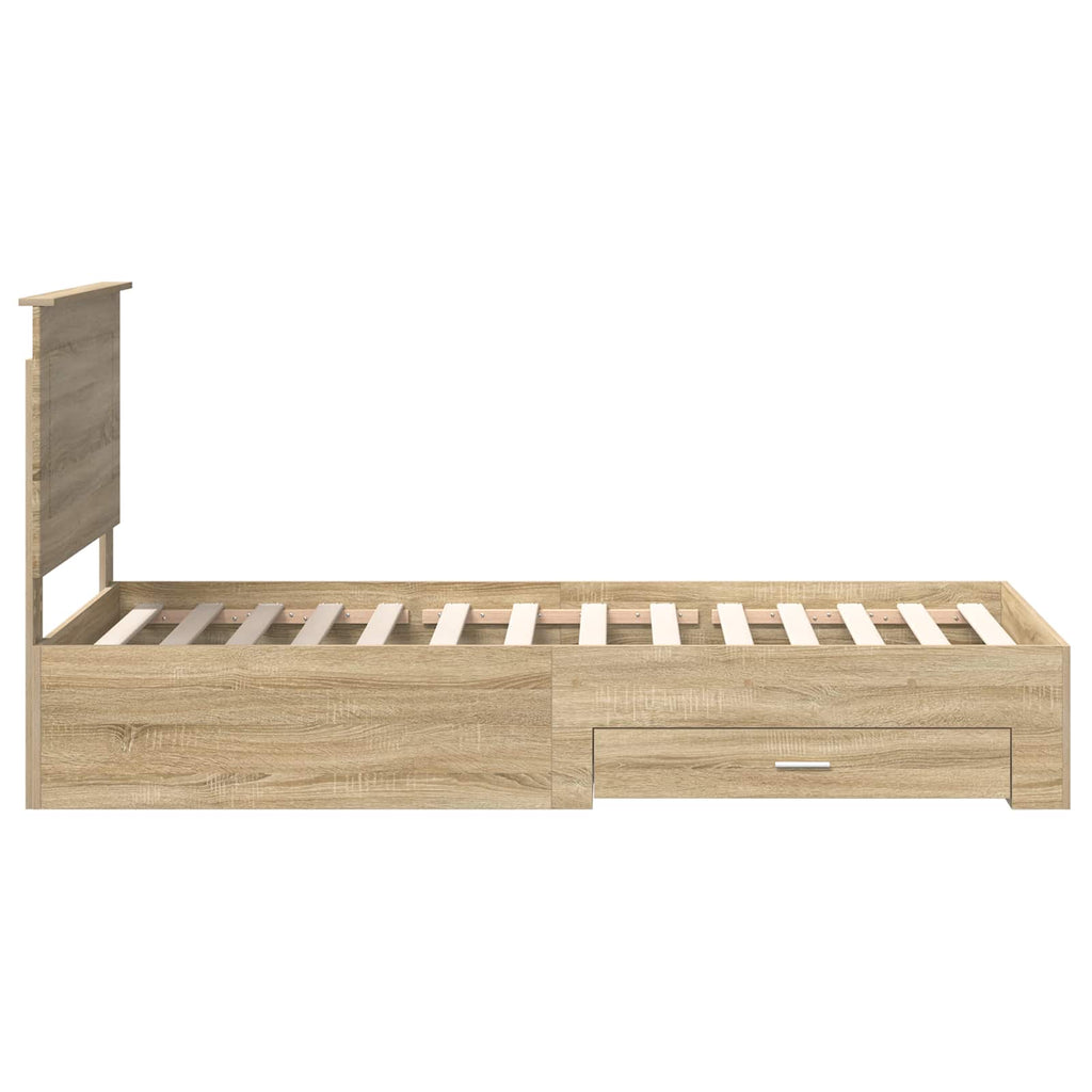 vidaXL Ramka łóżka Dąb Sonoma 90 x 190 cm Materiał drewnopochodny