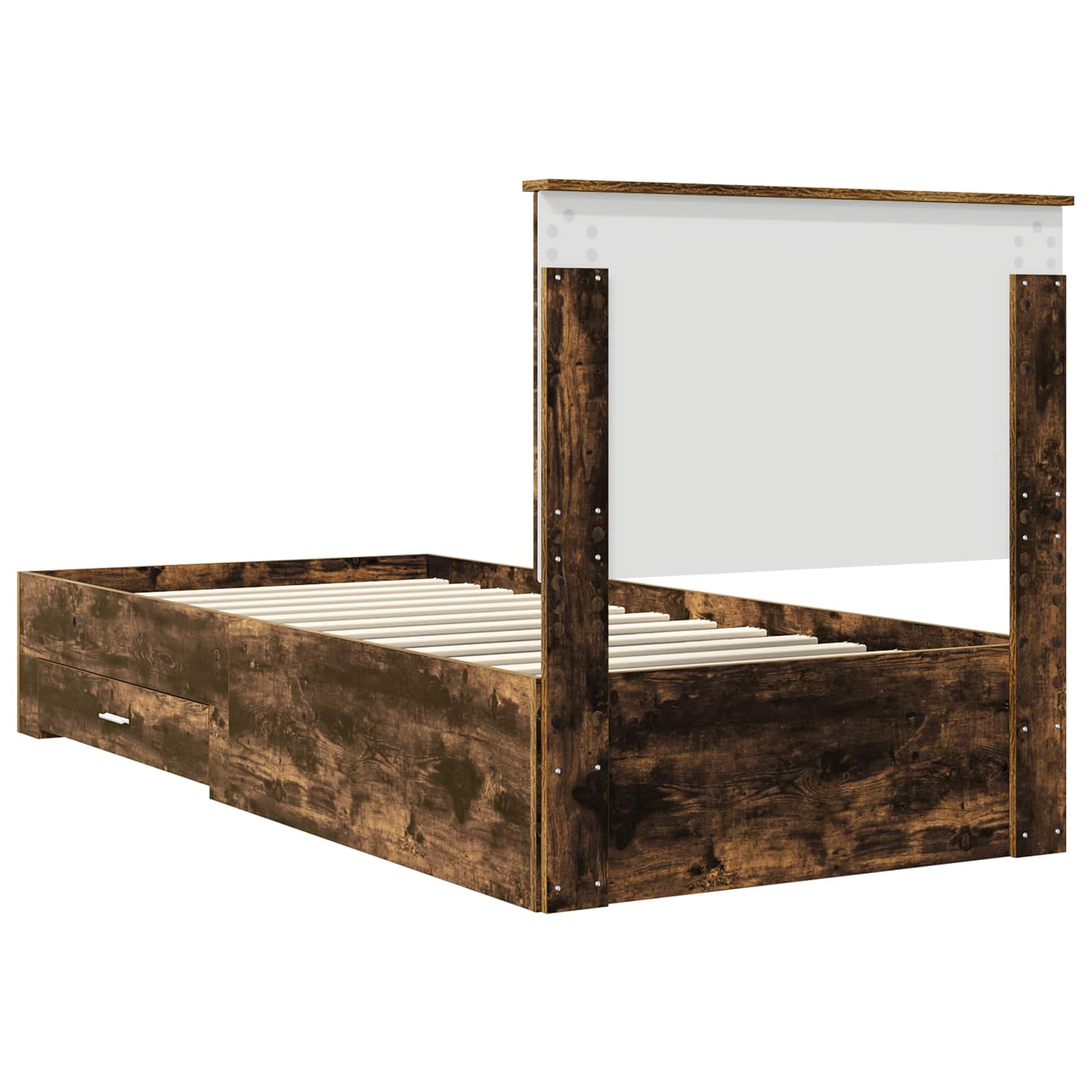 vidaXL Ramka łóżka Dąb wędzony 90 x 190 cm Materiał drewnopochodny