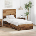 vidaXL Ramka łóżka Stare drewno 90 x 190 cm Materiał drewnopochodny