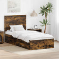 vidaXL Ramka łóżka Dąb wędzony 90 x 200 cm Materiał drewnopochodny