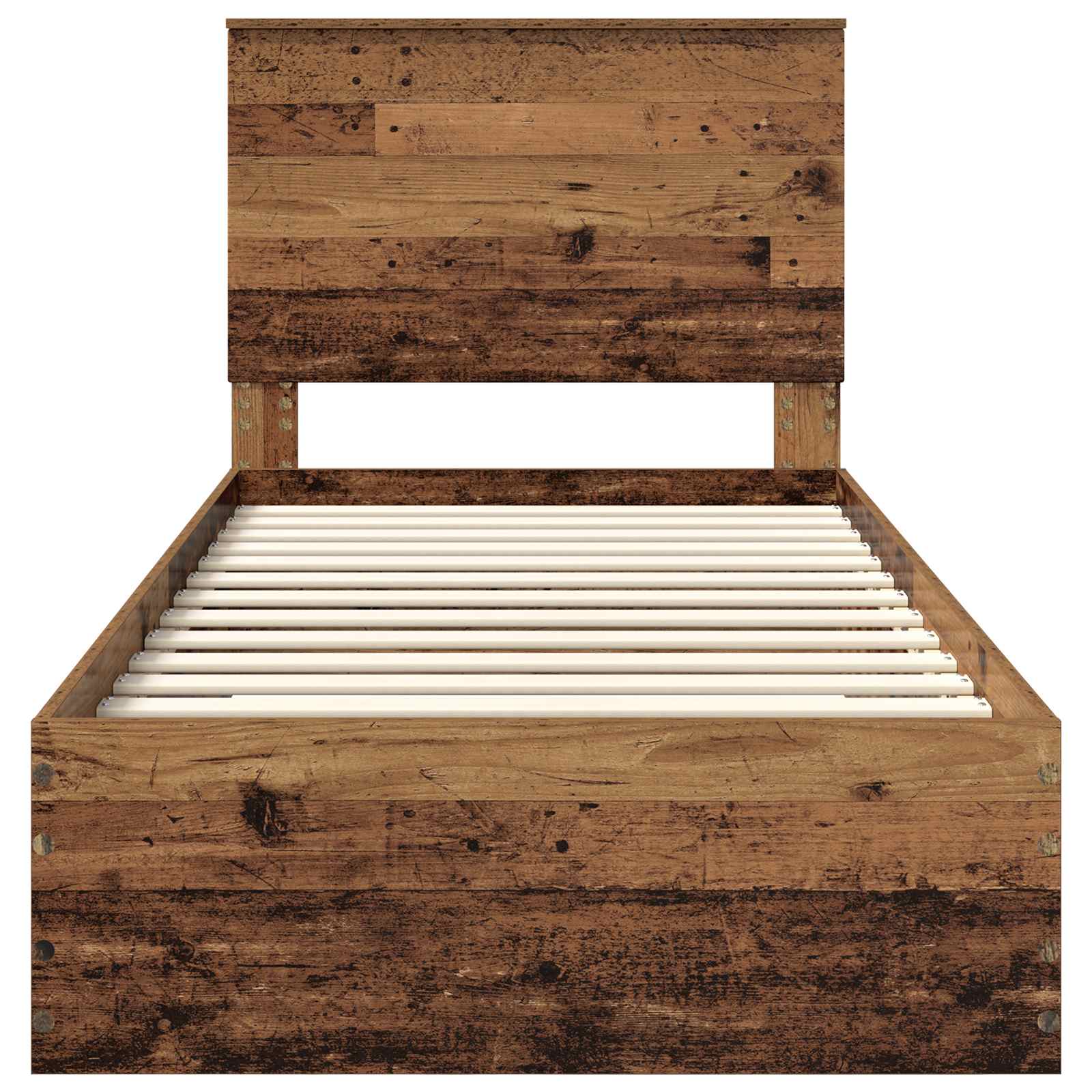 vidaXL Ramka łóżka Stare drewno 90 x 200 cm Materiał drewnopochodny