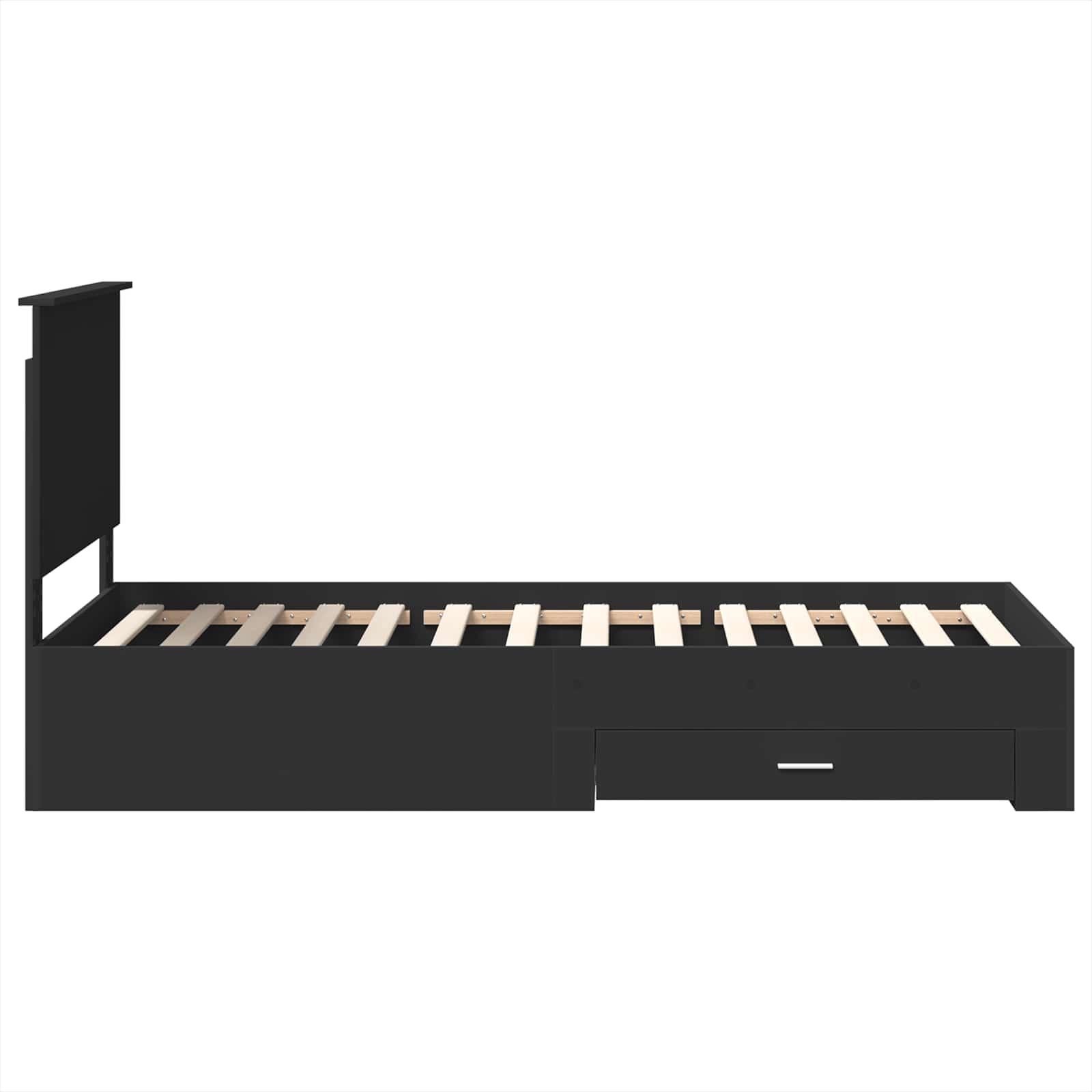 vidaXL Ramka łóżka Z zagłówkiem Czarny i Srebrny 75 x 190 cm