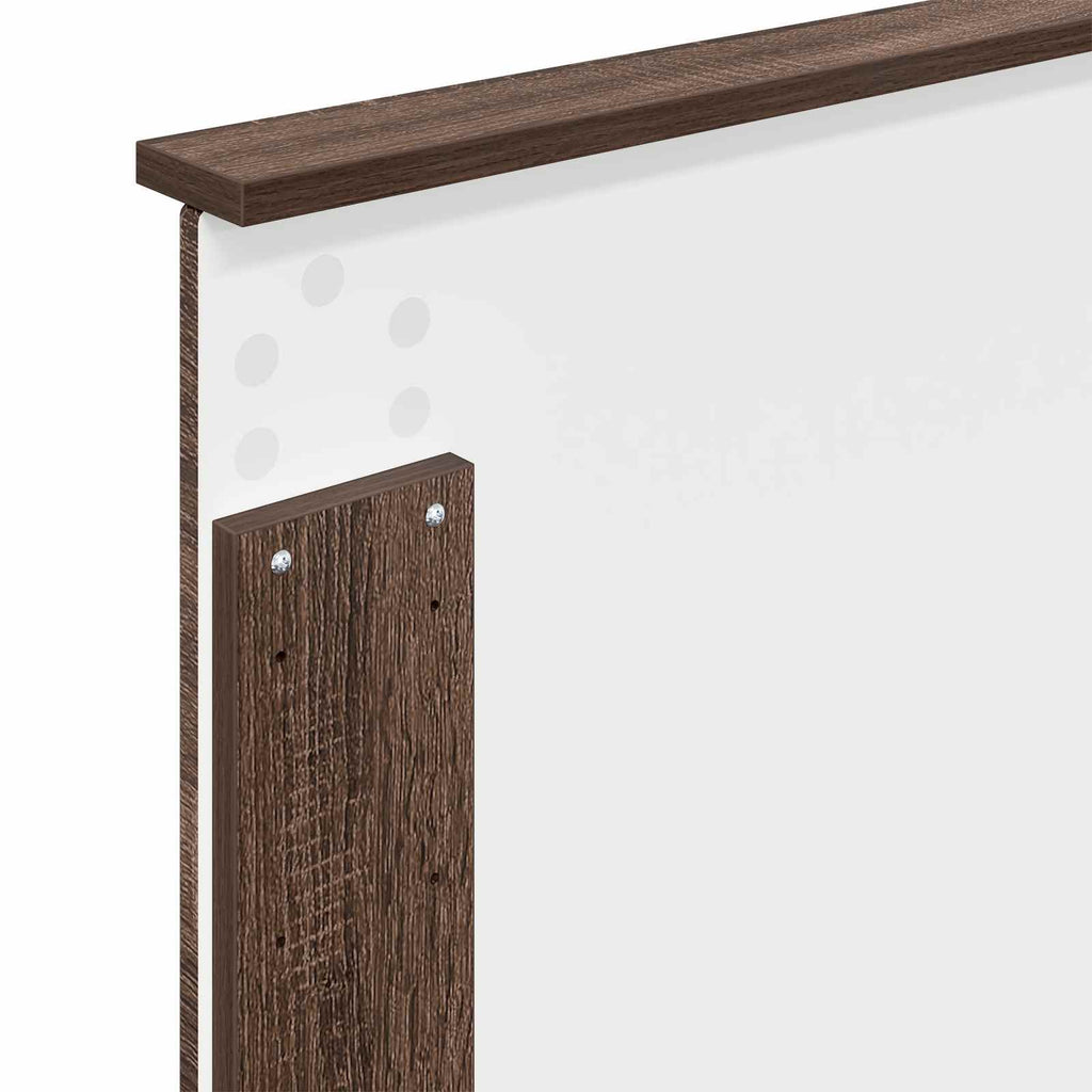 vidaXL Ramka łóżka Z zagłówkiem Brązowy dąb i srebro 75 x 190 cm