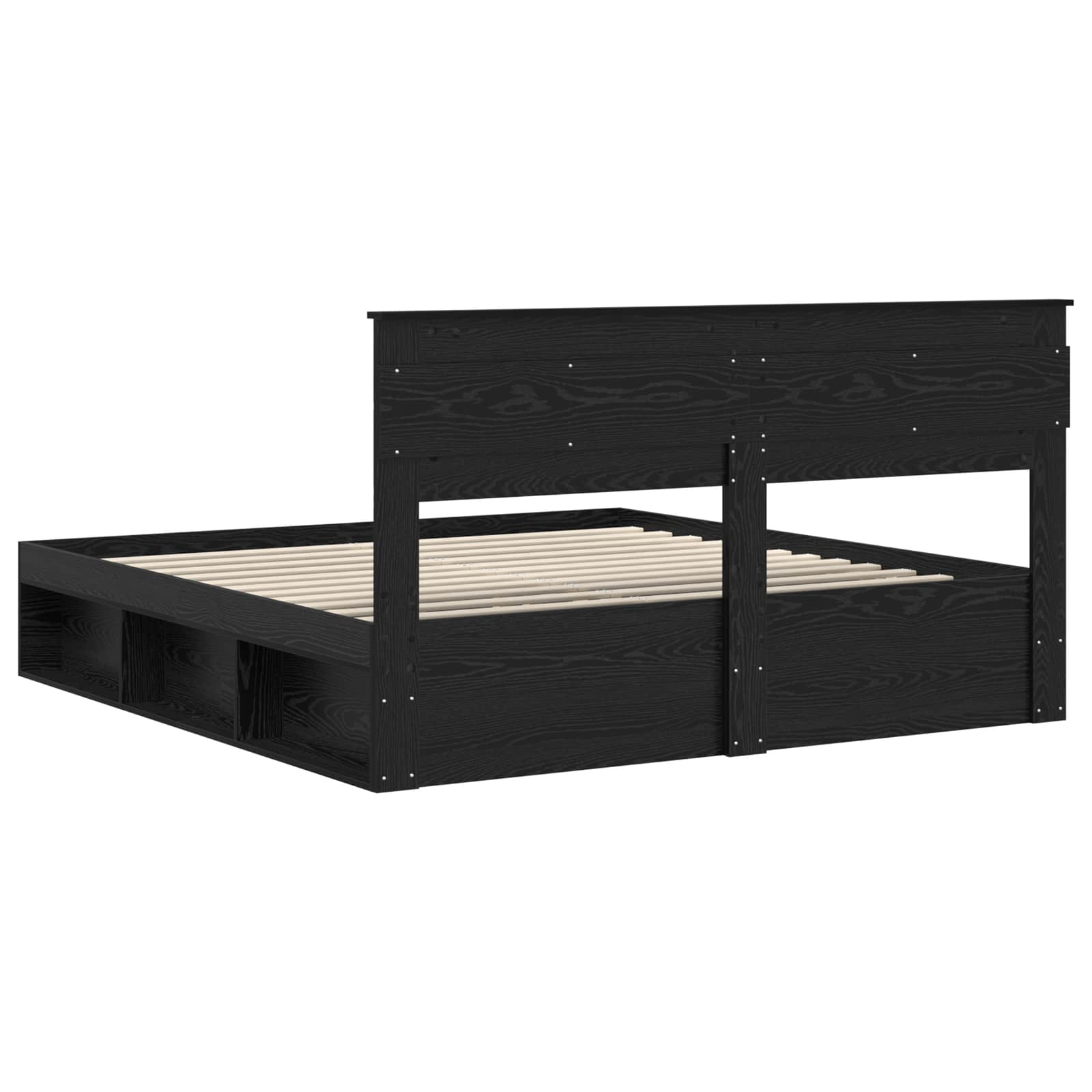 vidaXL Ramka łóżka Czarny 200 x 200 cm Lite drewno sosnowe