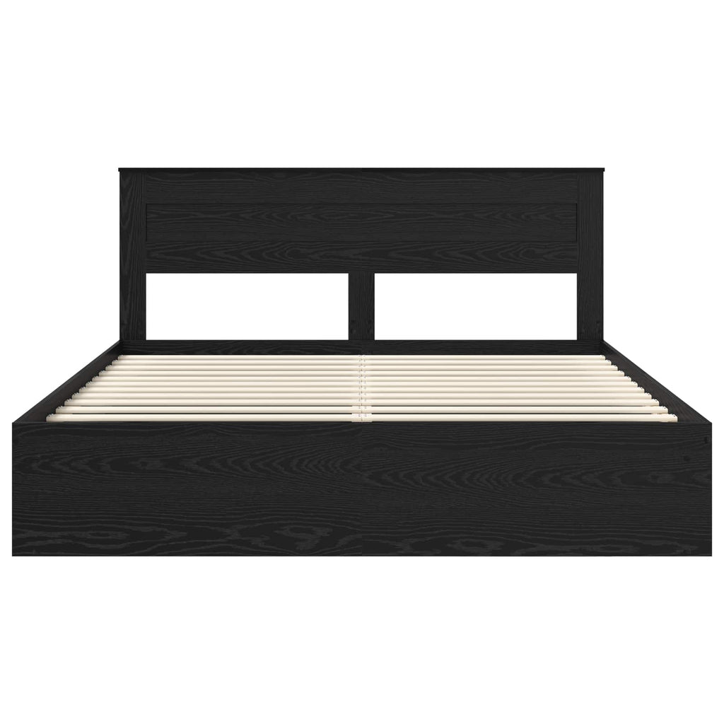 vidaXL Ramka łóżka Czarny 200 x 200 cm Lite drewno sosnowe