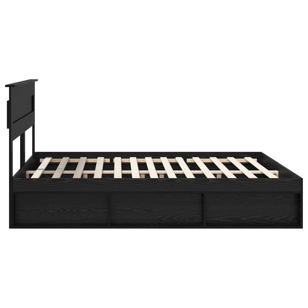 vidaXL Ramka łóżka Czarny 200 x 200 cm Lite drewno sosnowe