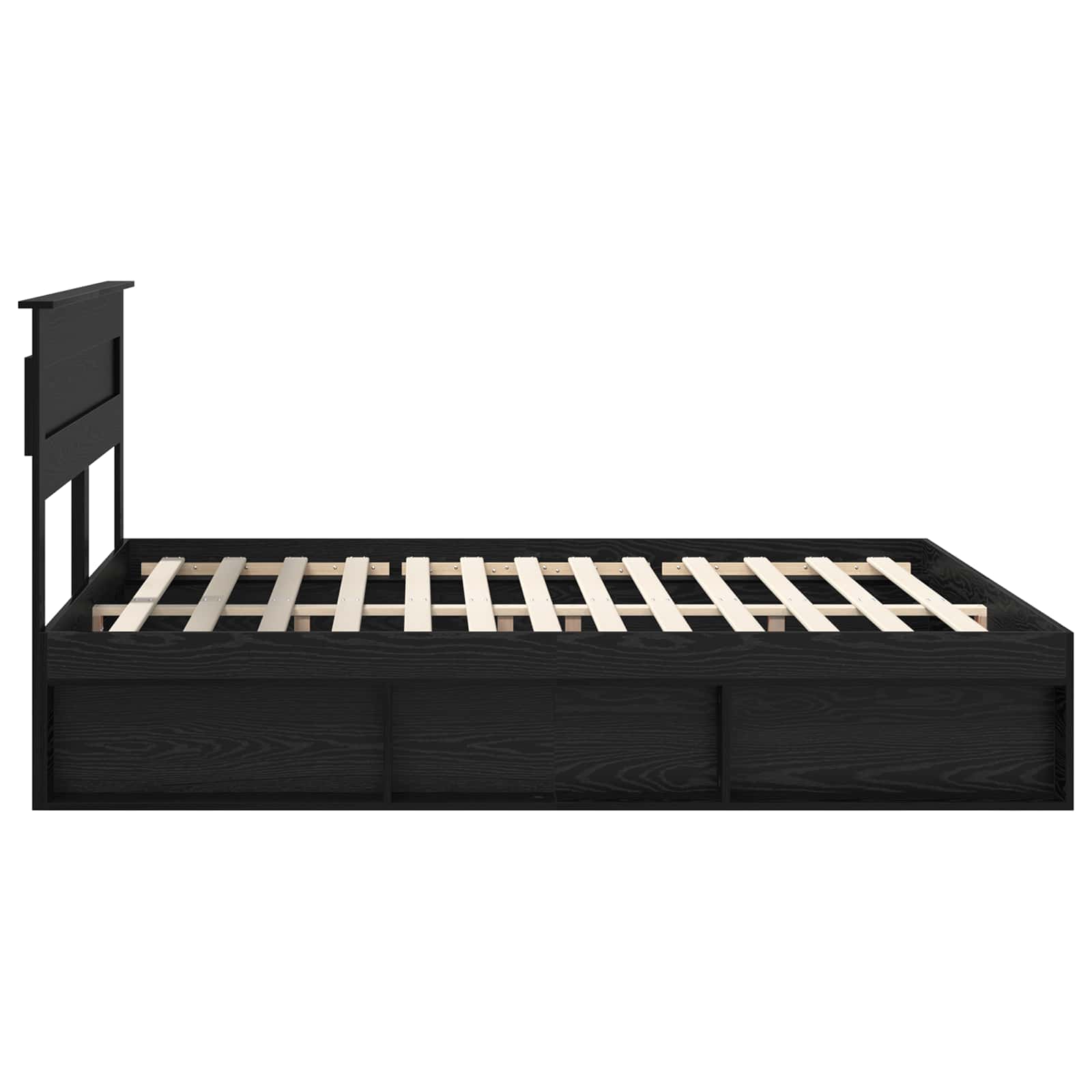 vidaXL Ramka łóżka Czarny 200 x 200 cm Lite drewno sosnowe