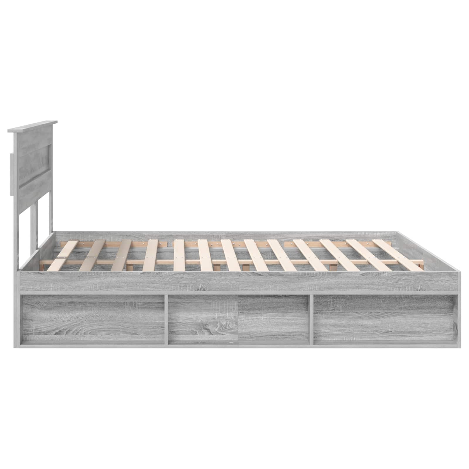 vidaXL Ramka łóżka Szary Sonoma 200 x 200 cm Lite drewno sosnowe